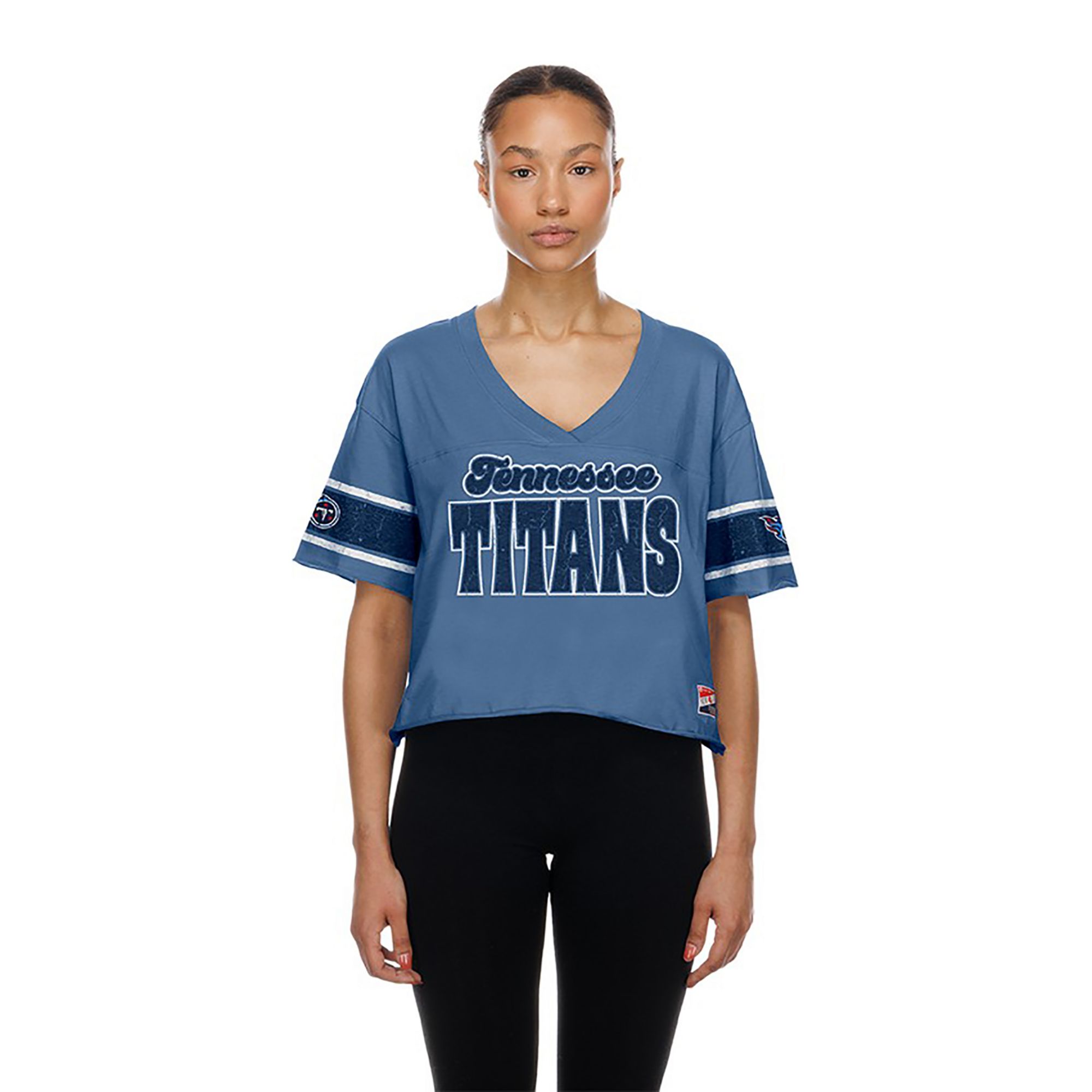 New Era Women's Tennessee Titans Blue Bubble Faded T-Shirt