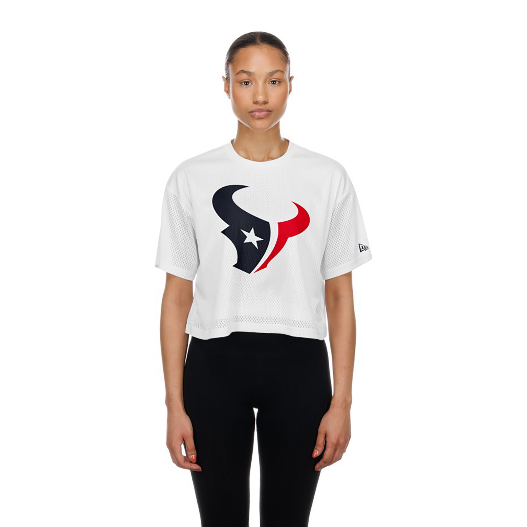 New Era Women's Houston Texans White Mesh Boxy T-Shirt
