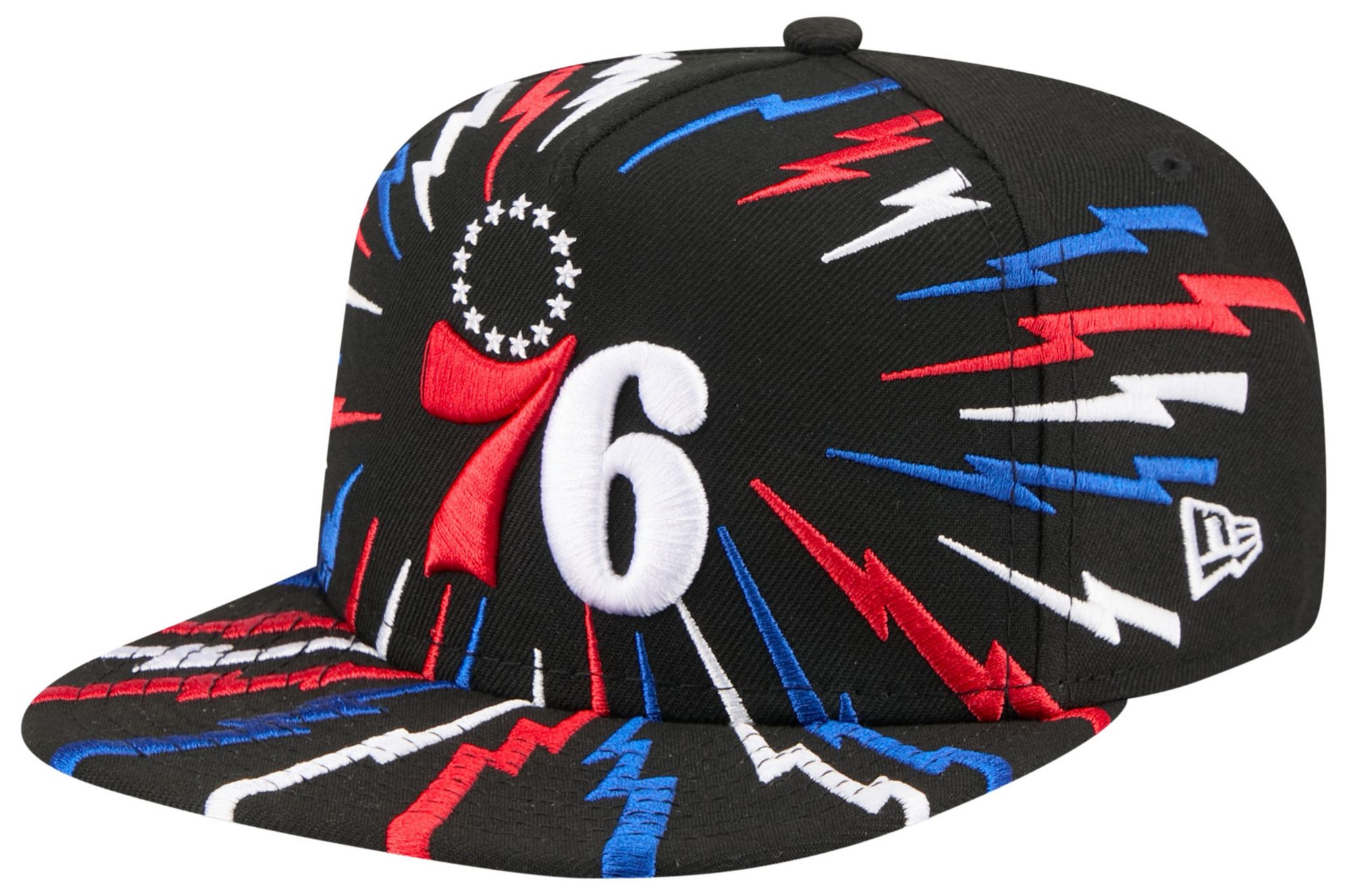 New Era Youth Philadelphia 76ers Black 9Fifty A-Frame Adjustable Hat