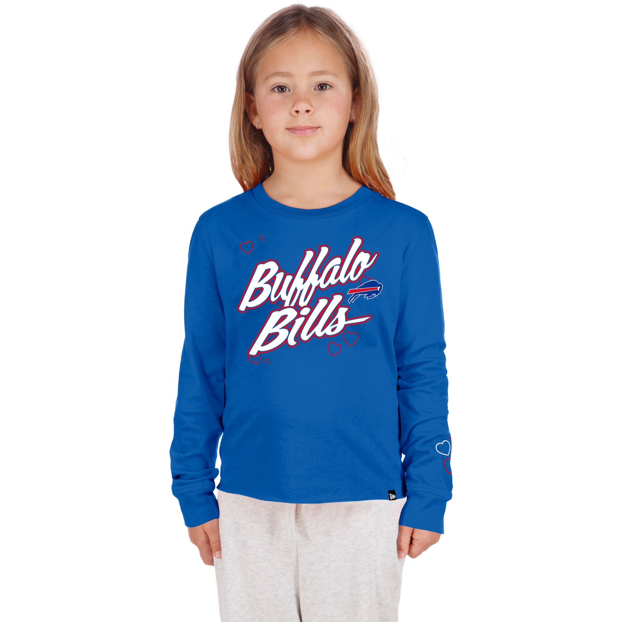 New Era Youth Buffalo Bills Blue Heart Long Sleeve Shirt
