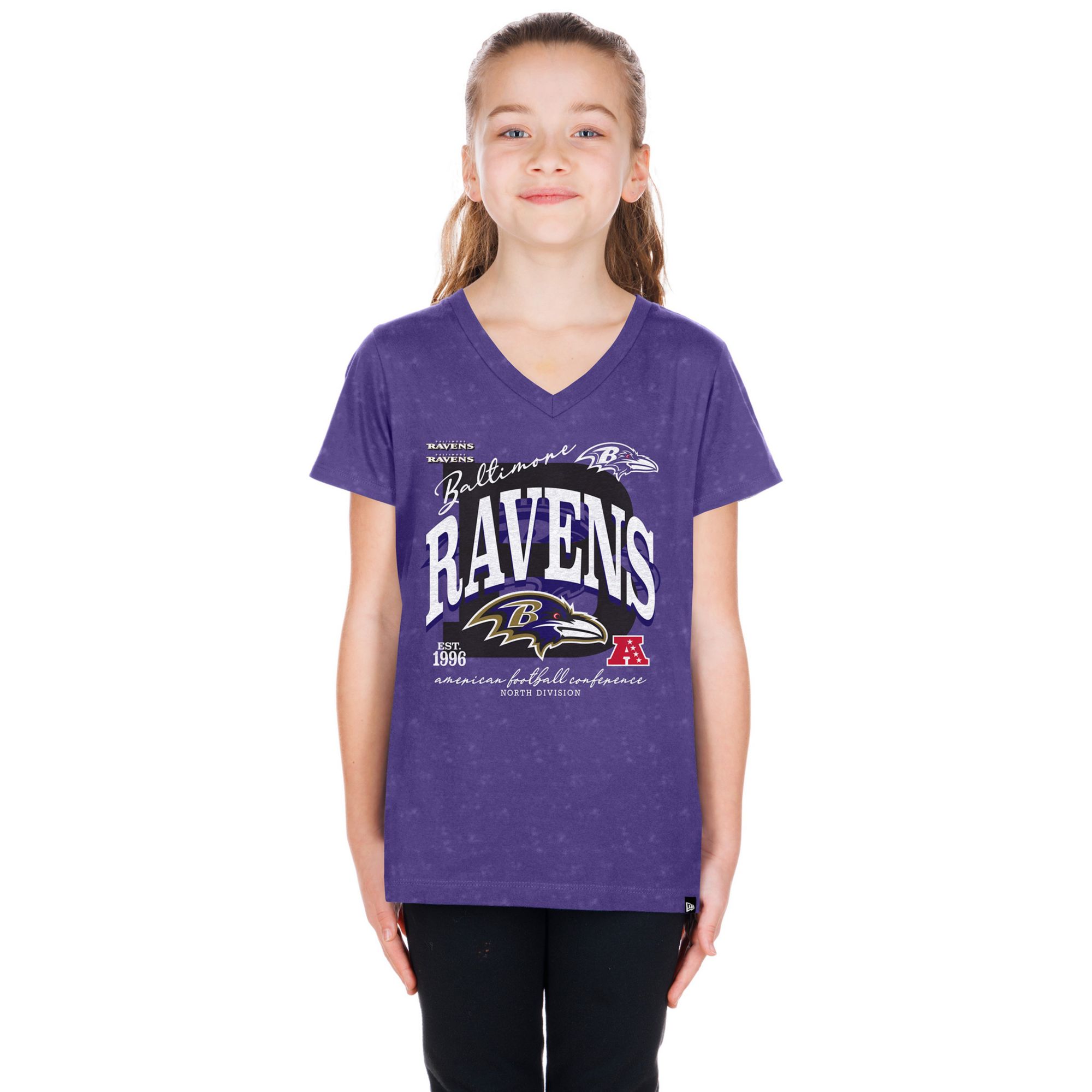 New Era Youth Baltimore Ravens Purple Vintage T-Shirt