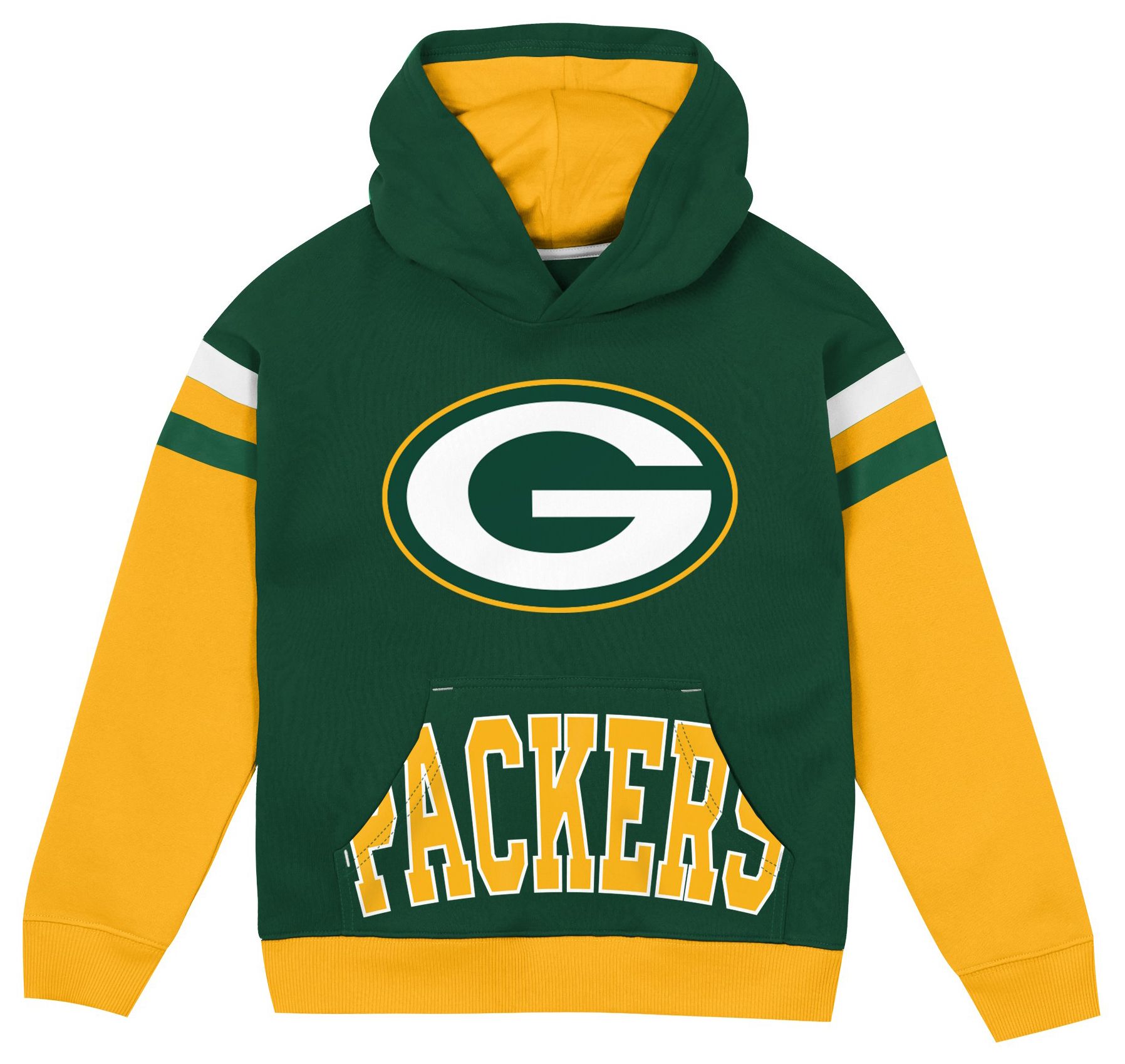 NFL Team Apparel Boys' Green Bay Packers Pass Rush Hoodie