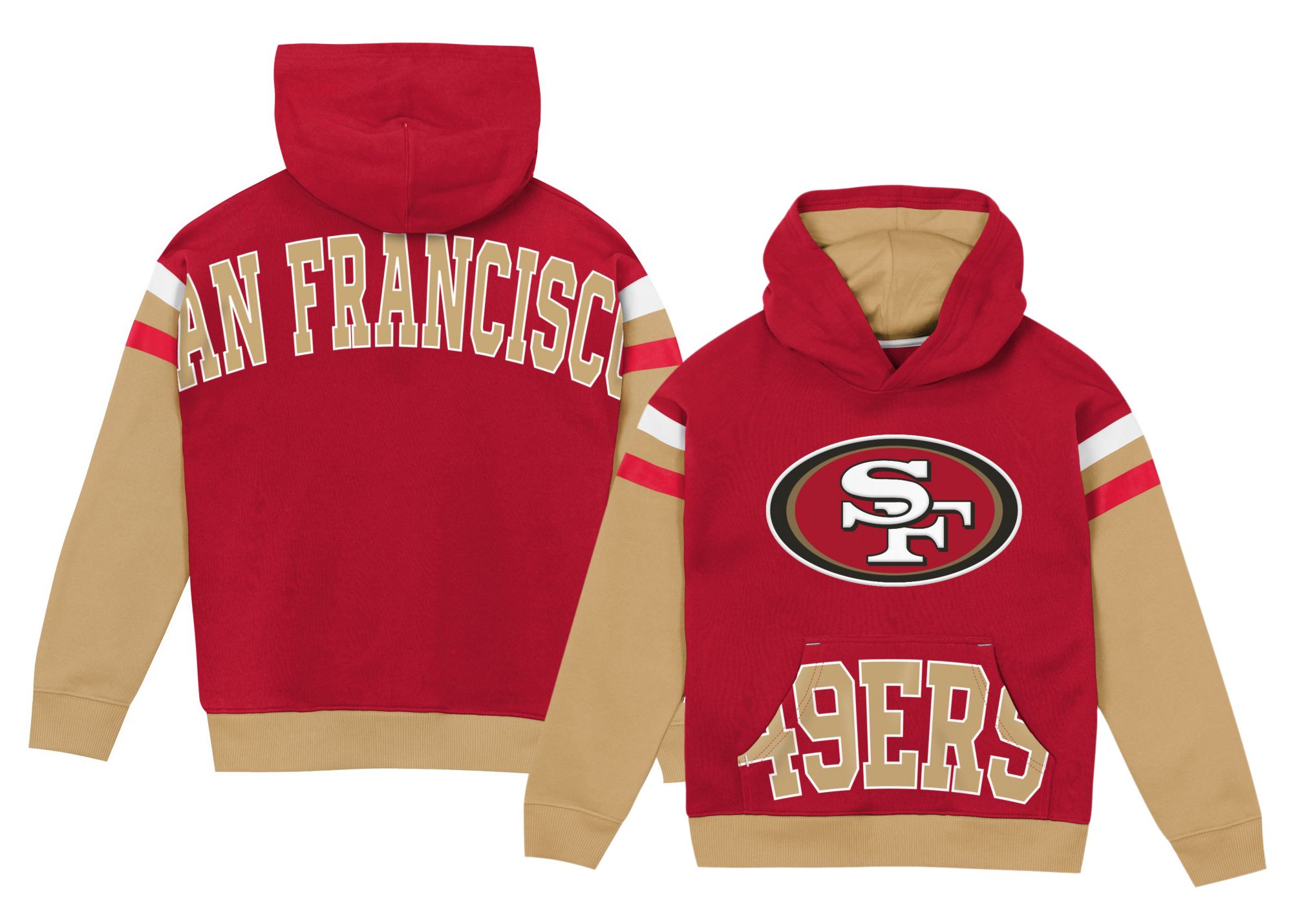 NFL Team Apparel Boys' San Francisco 49ers Pass Rush Hoodie