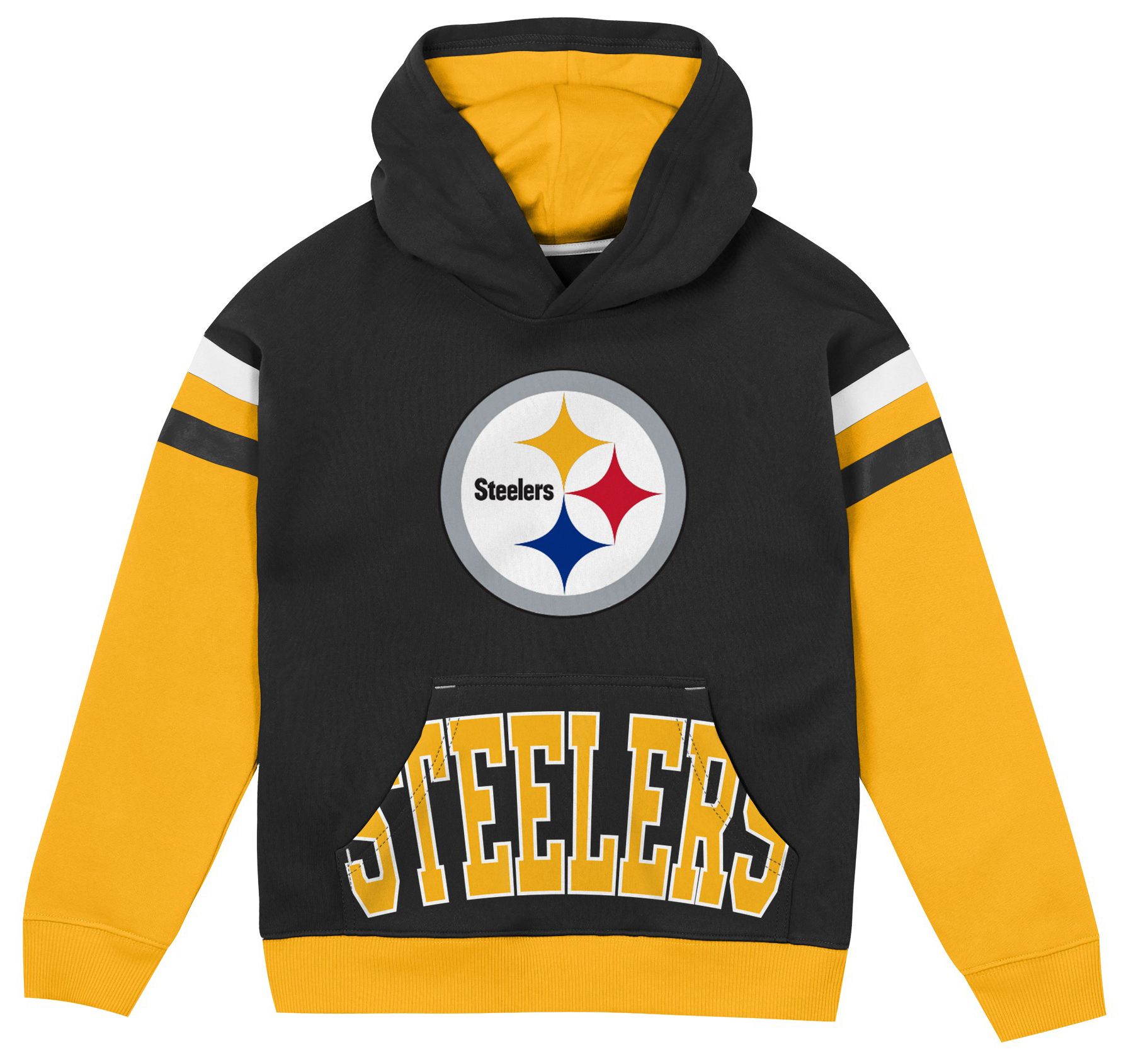 NFL Team Apparel Boys' Pittsburgh Steelers Pass Rush Hoodie