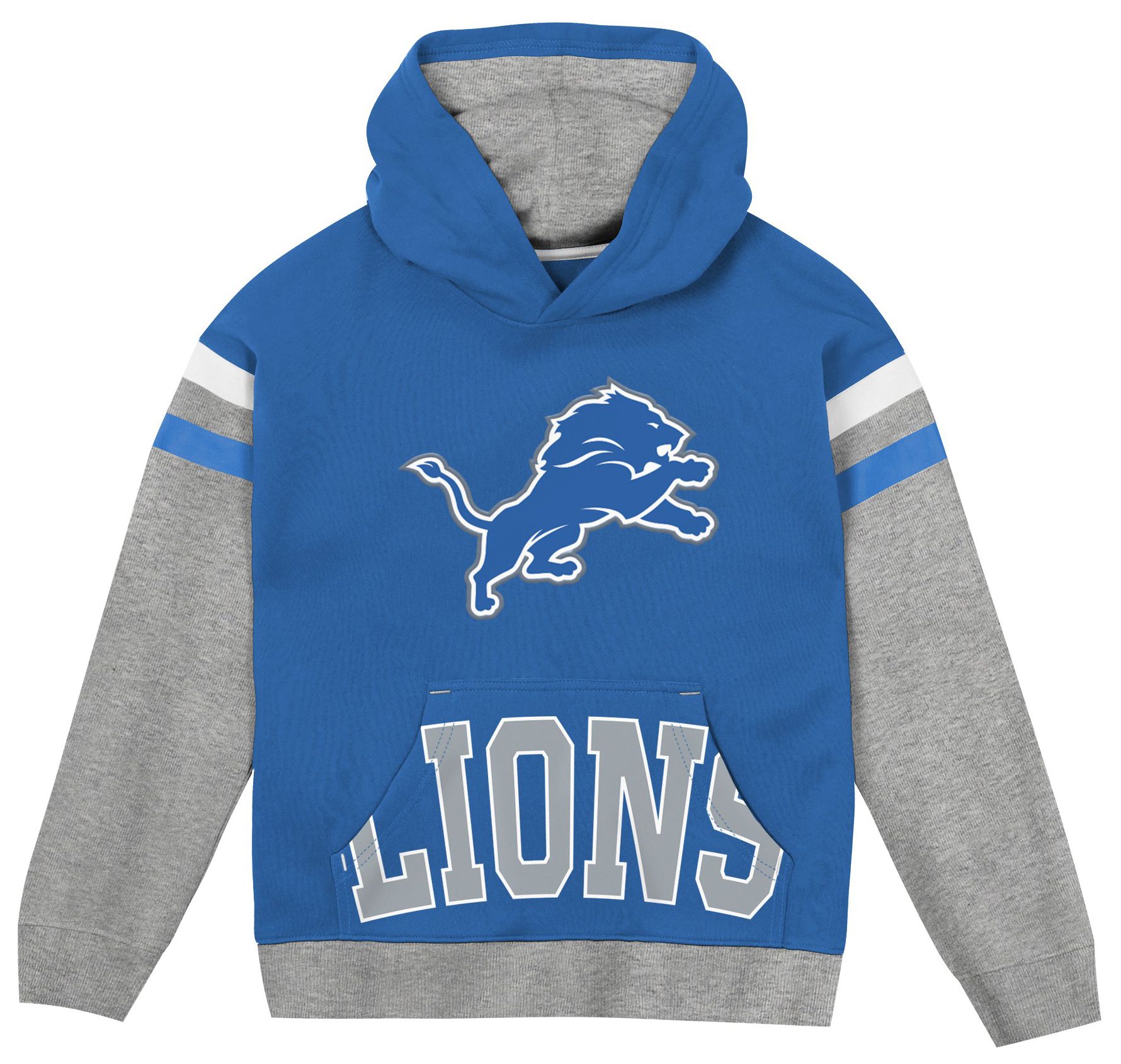 NFL Team Apparel Boys' Detroit Lions Pass Rush Hoodie