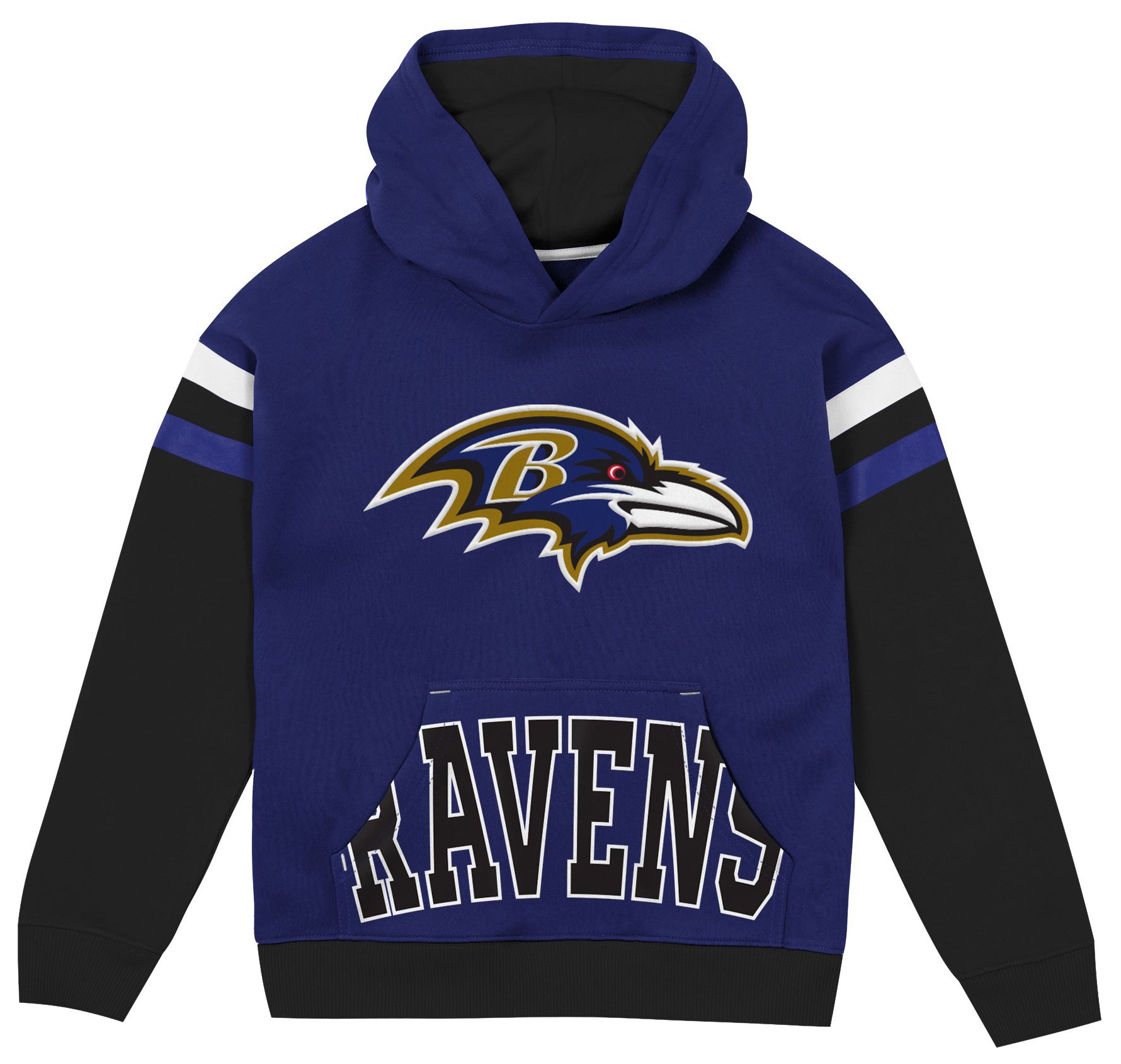 NFL Team Apparel Boys' Baltimore Ravens Pass Rush Hoodie