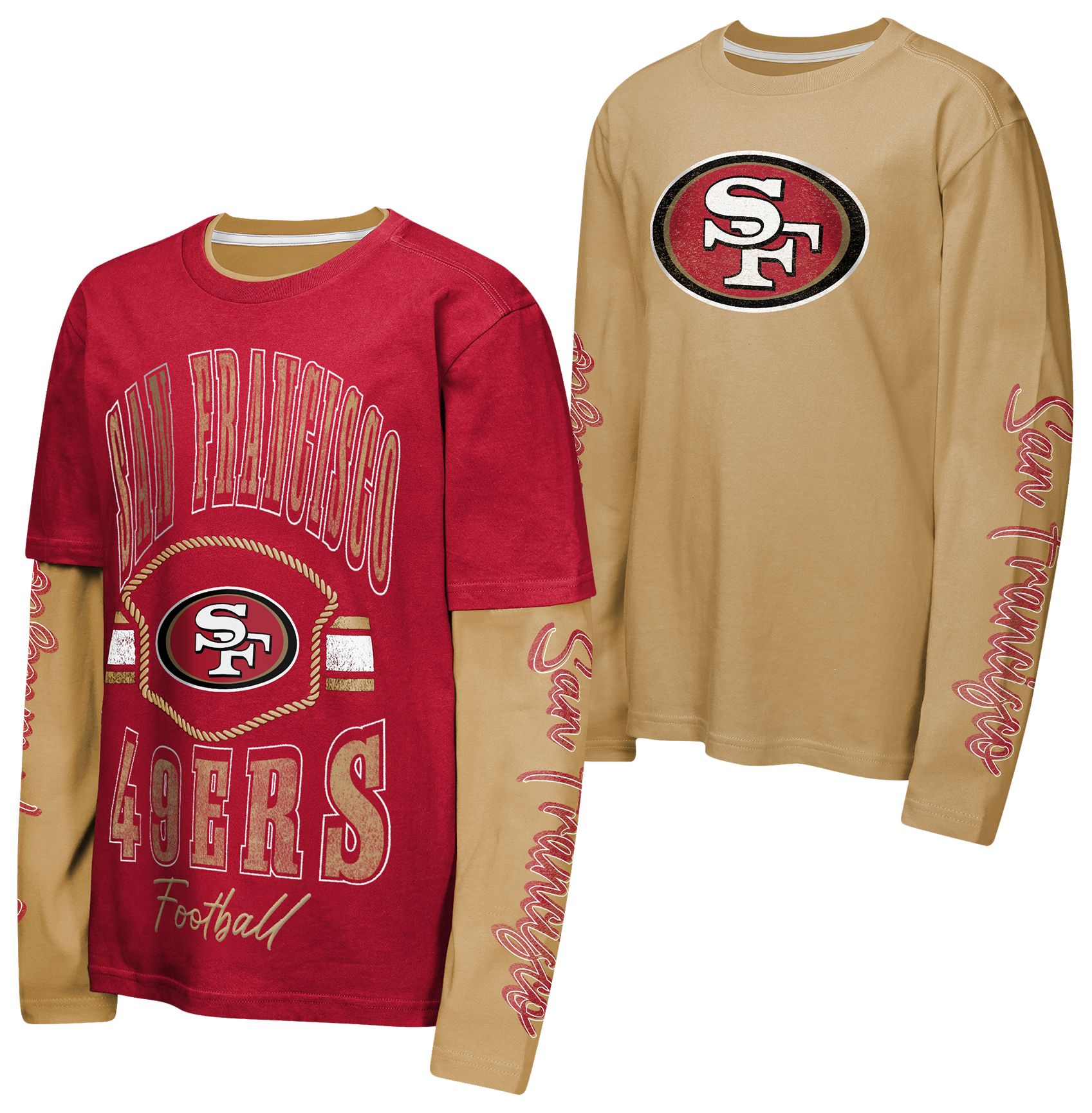 NFL Team Apparel Boys' San Francisco 49ers Red 3 in 1 Shirt