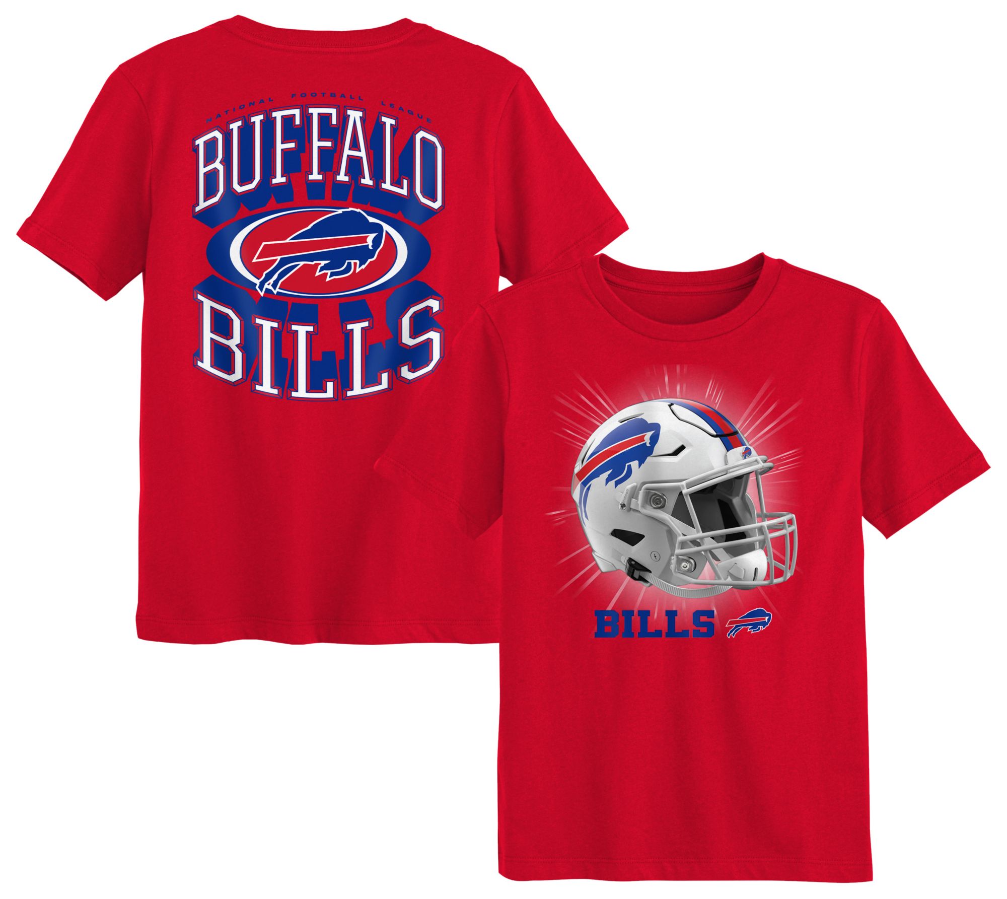 NFL Team Apparel Boys' Buffalo Bills Red Mentality T-Shirt