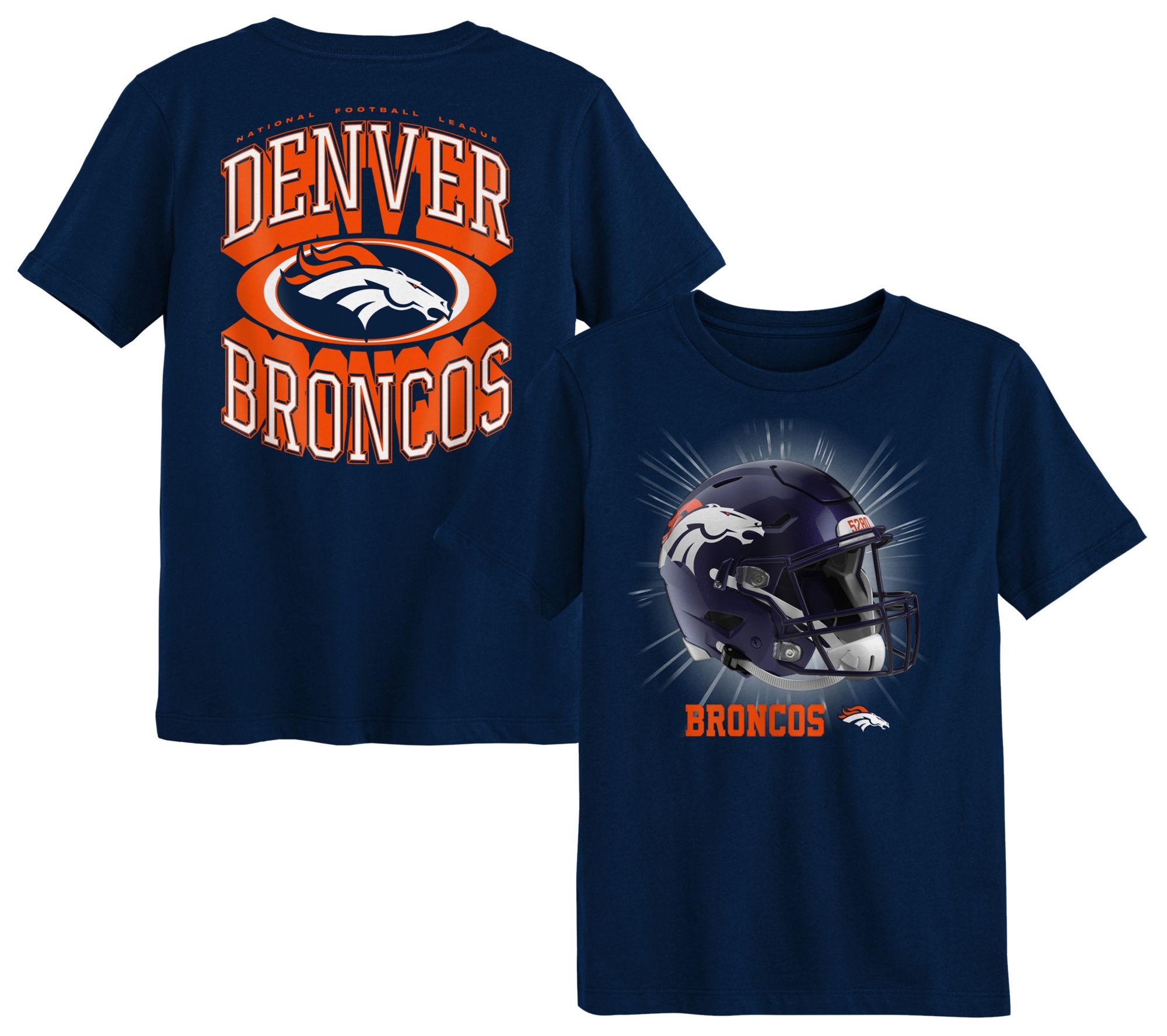 NFL Team Apparel Boys' Denver Broncos Navy Mentality T-Shirt