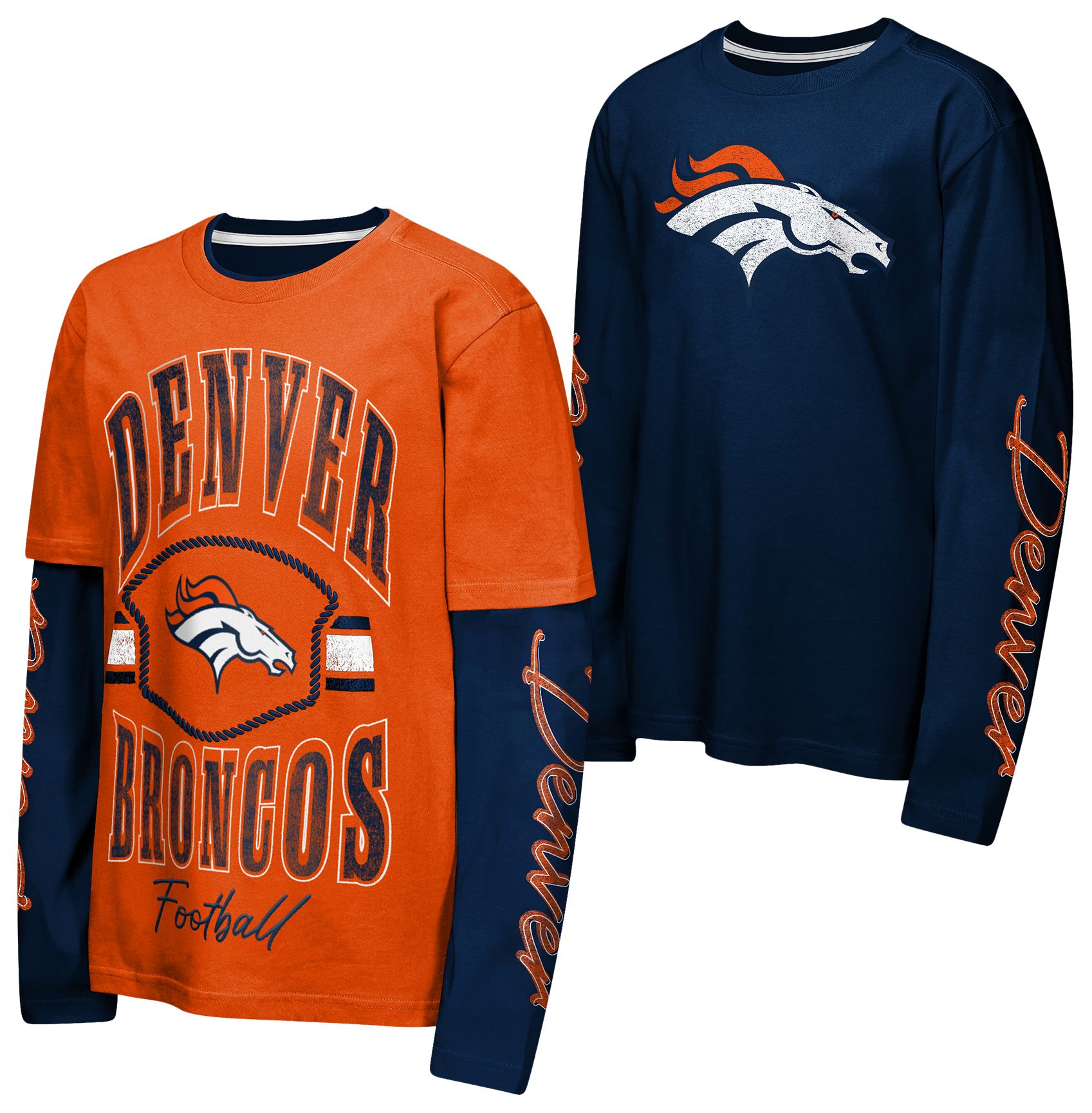 NFL Team Apparel Boys' Denver Broncos Orange 3 in 1 Shirt