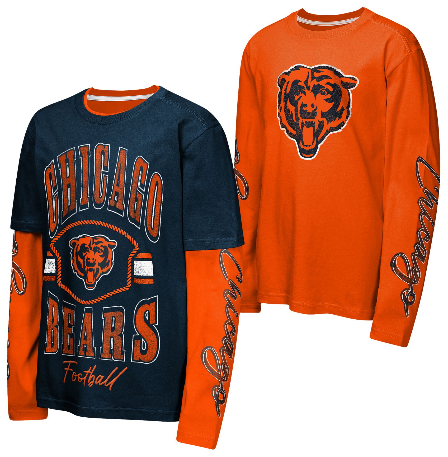 NFL Team Apparel Boys' Chicago Bears Navy 3 in 1 Shirt