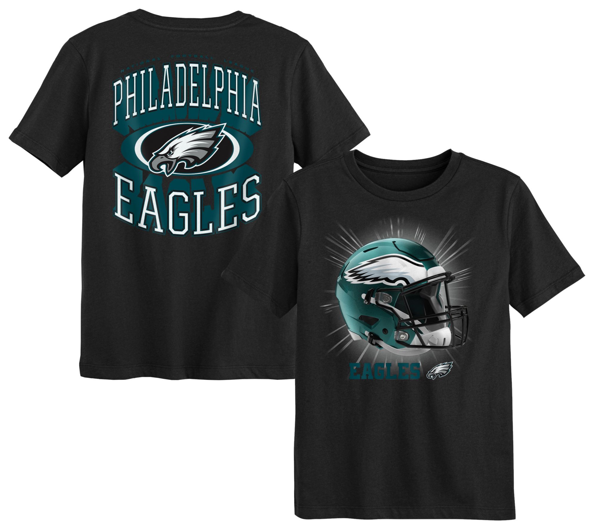 NFL Team Apparel Boys' Philadelphia Eagles Black Mentality T-Shirt