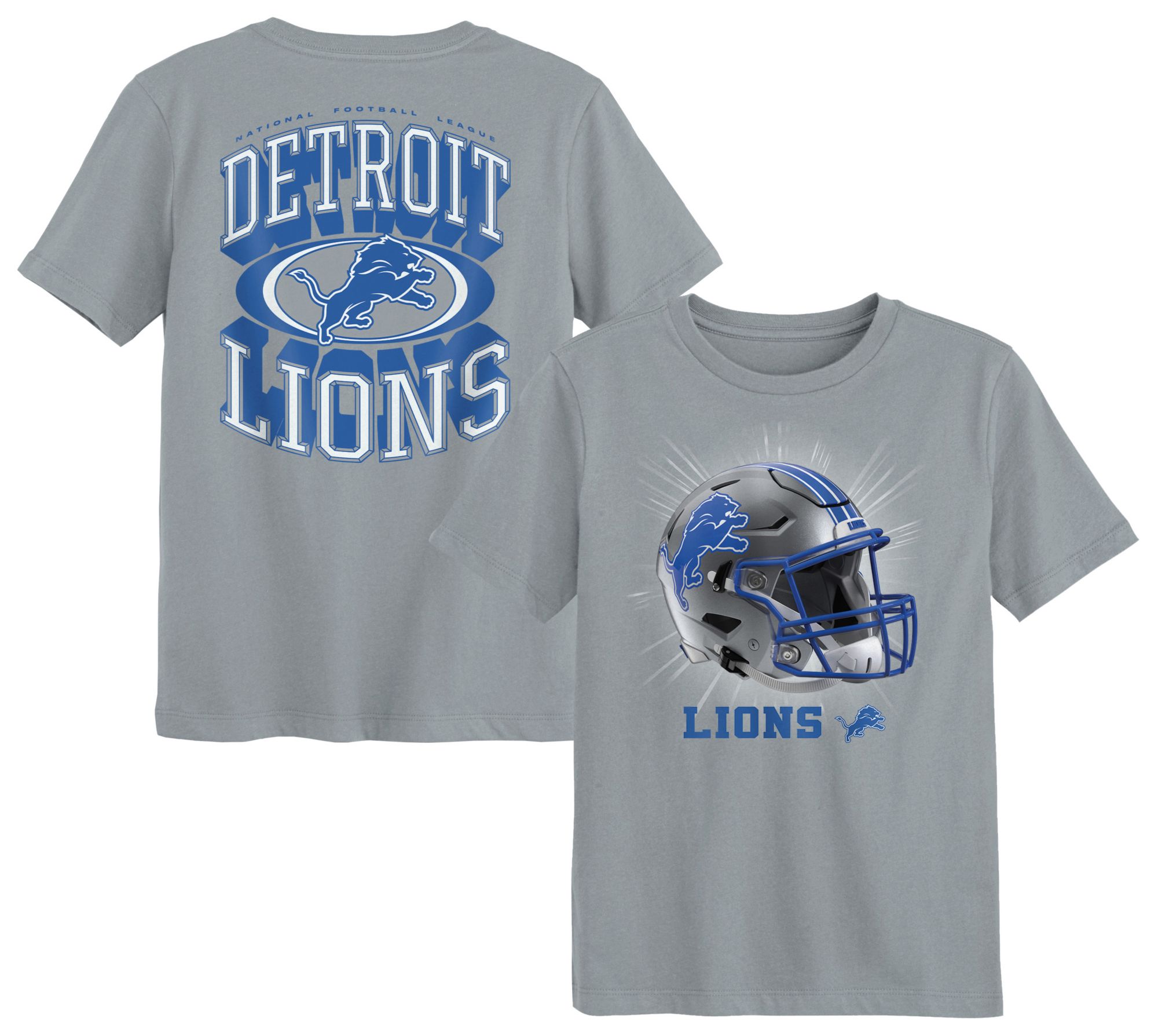 NFL Team Apparel Boys' Detroit Lions Wolf Grey Mentality T-Shirt
