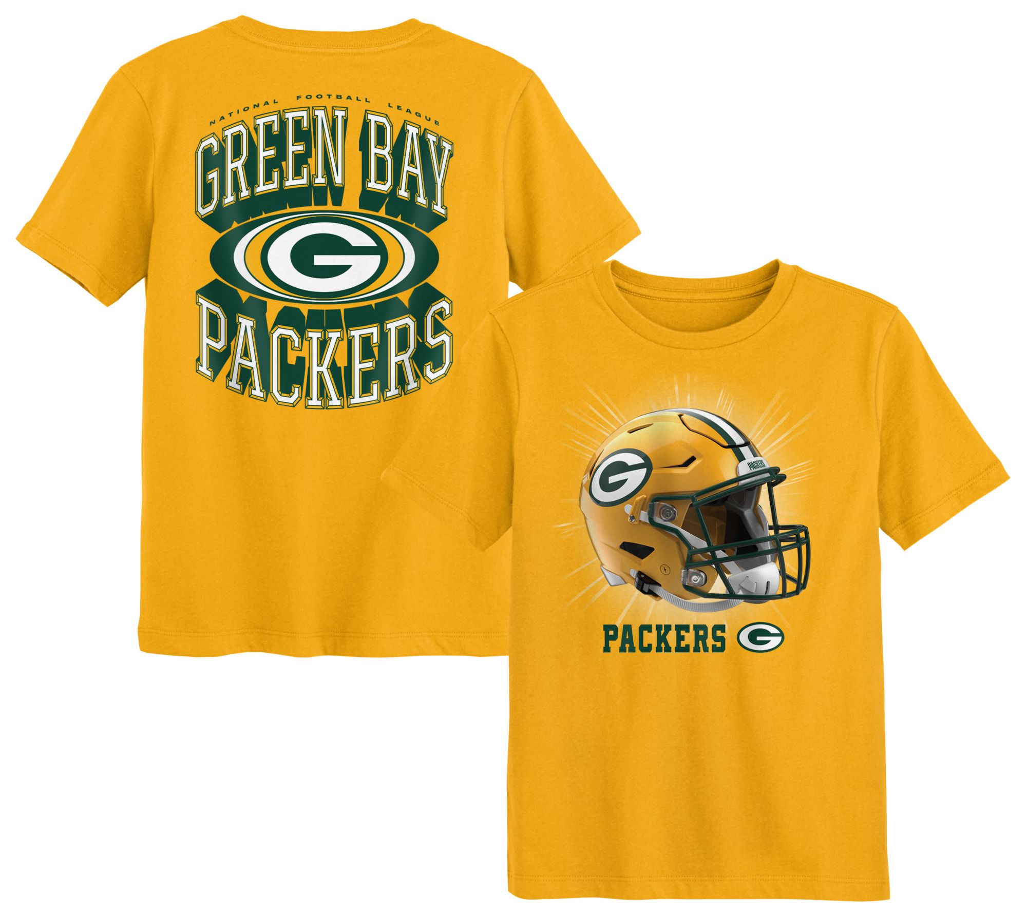 NFL Team Apparel Boys' Green Bay Packers Gold Mentality T-Shirt