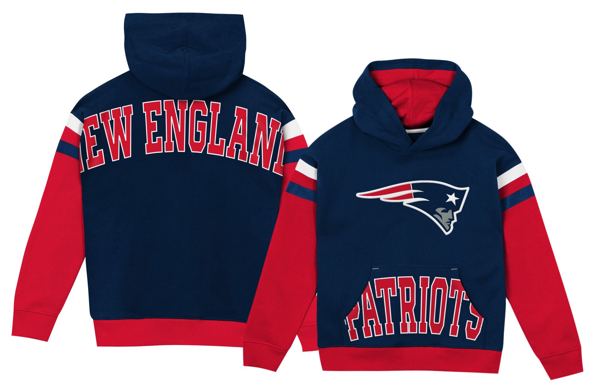 NFL Team Apparel Boys' New England Patriots Pass Rush Hoodie
