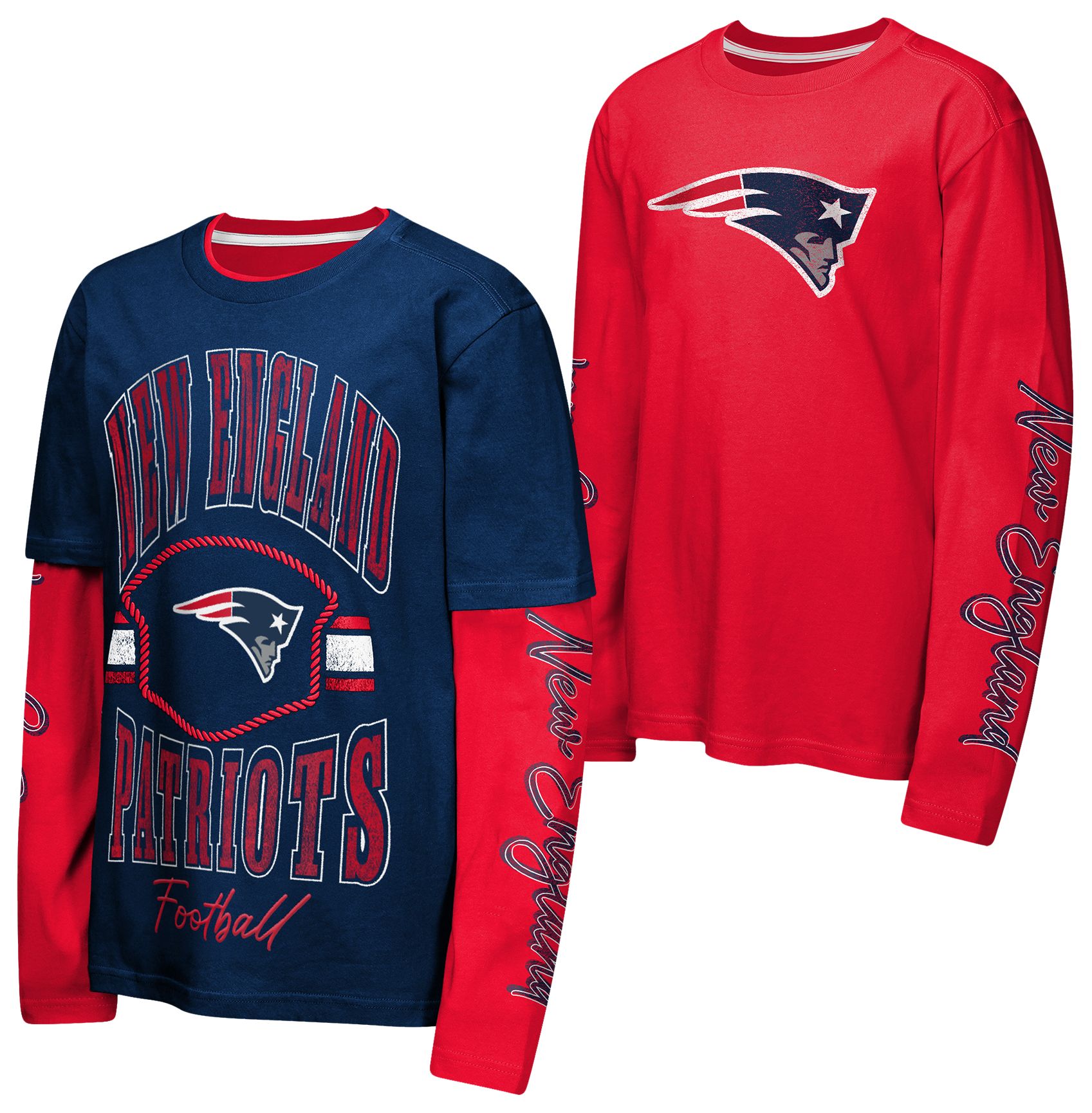 NFL Team Apparel Boys' New England Patriots Navy 3 in 1 Shirt