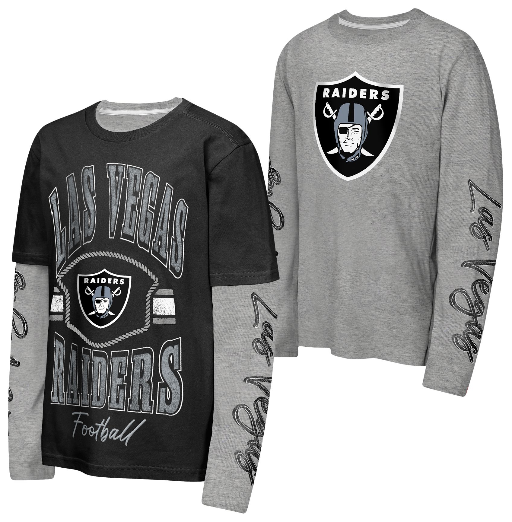 NFL Team Apparel Boys' Las Vegas Raiders Black 3 in 1 Shirt