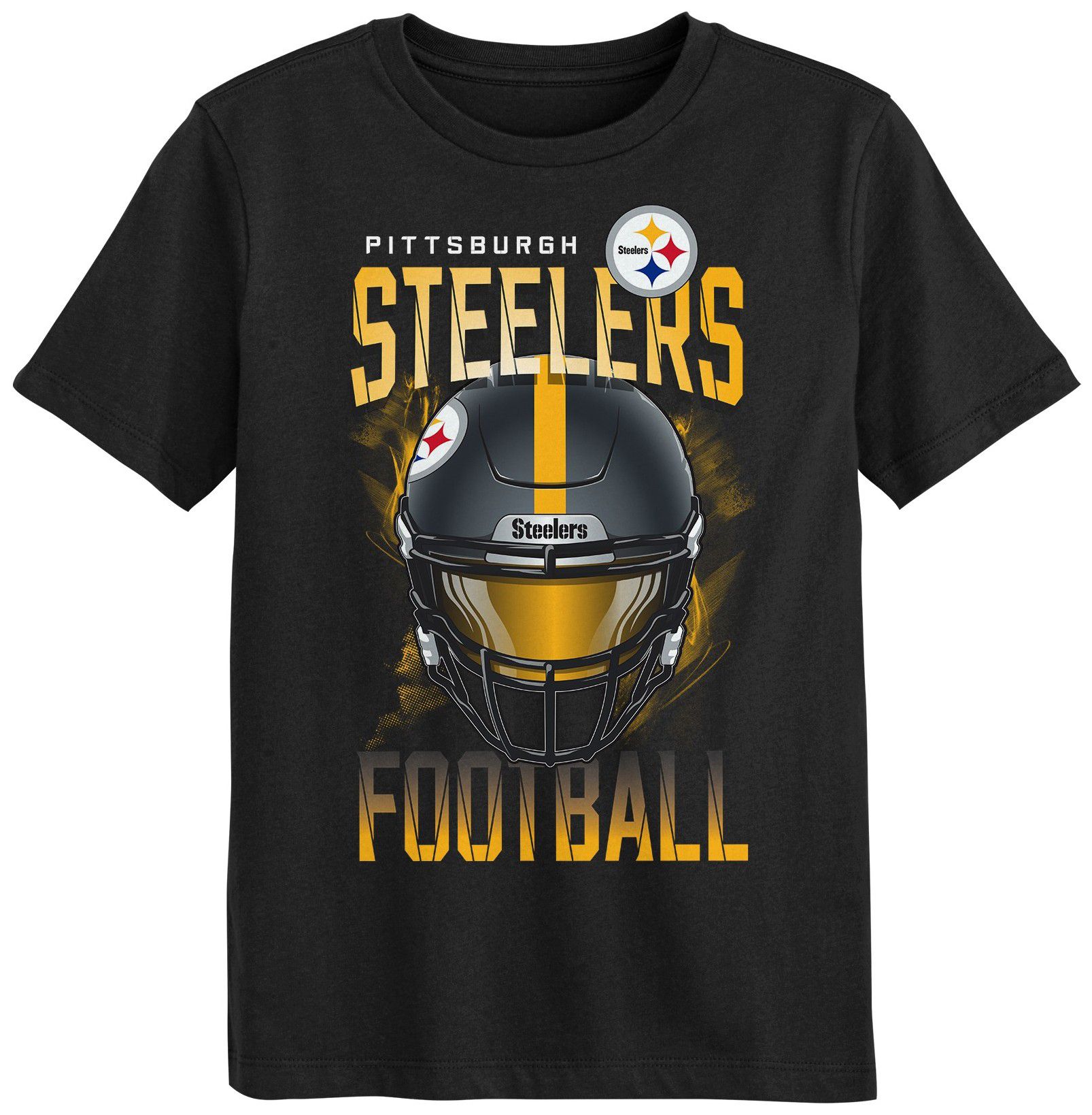 NFL Team Apparel Boys' Pittsburgh Steelers Black T-Shirt