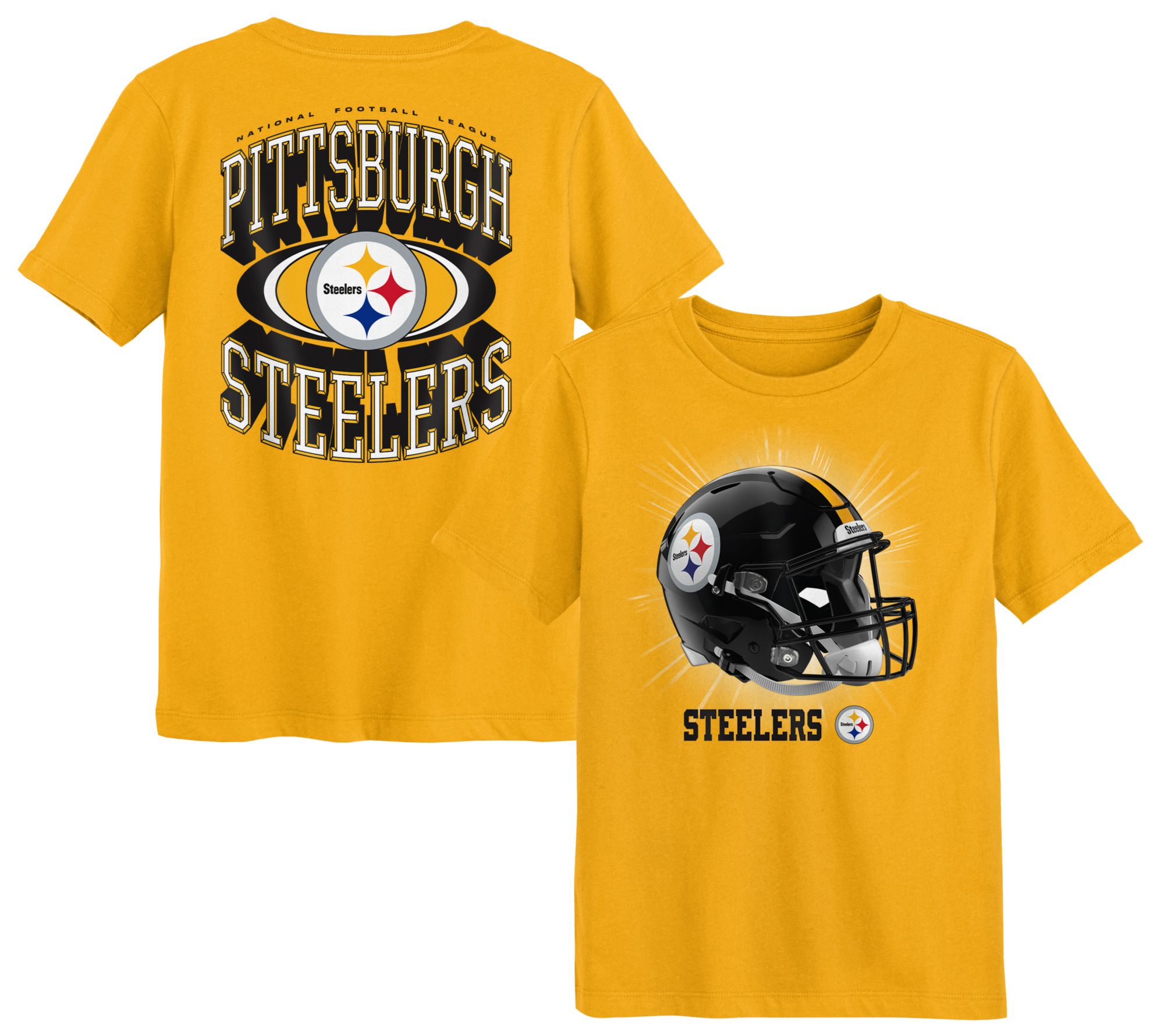 NFL Team Apparel Boys' Pittsburgh Steelers Gold Mentality T-Shirt