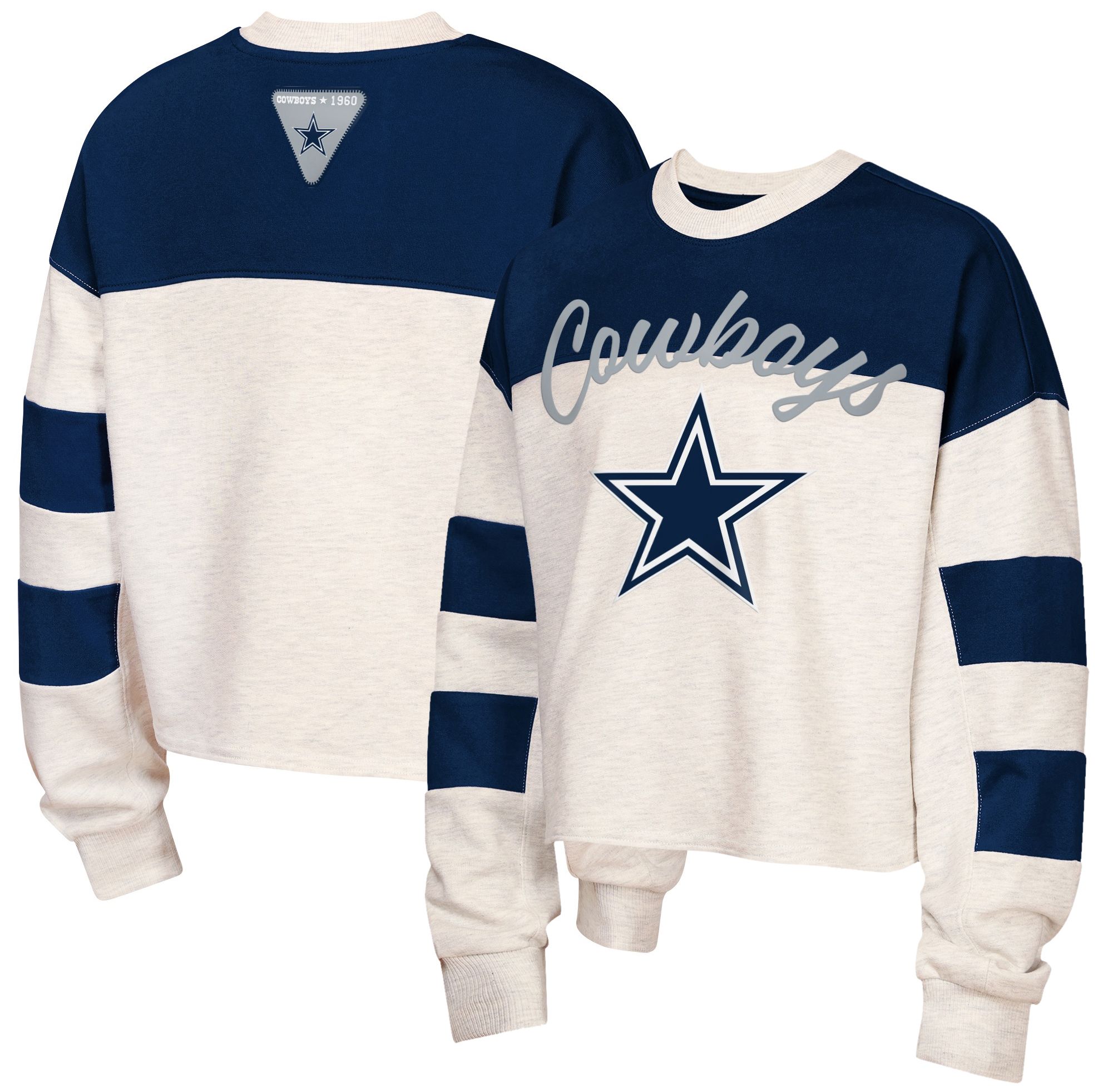NFL Team Apparel Girls' Dallas Cowboys Grey Dynasty Long Sleeve Shirt