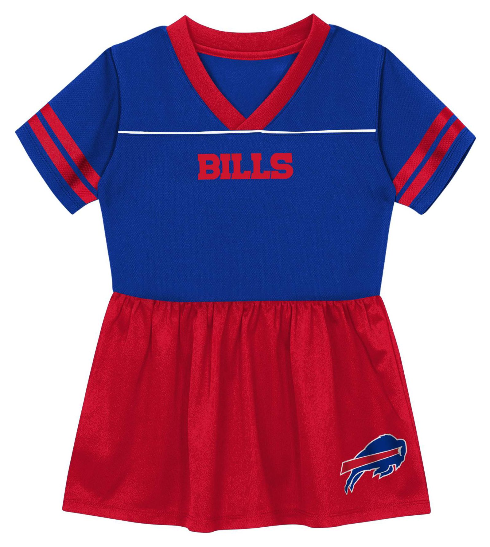NFL Team Apparel Girls' Buffalo Bills Royal Stadium Lights Dress
