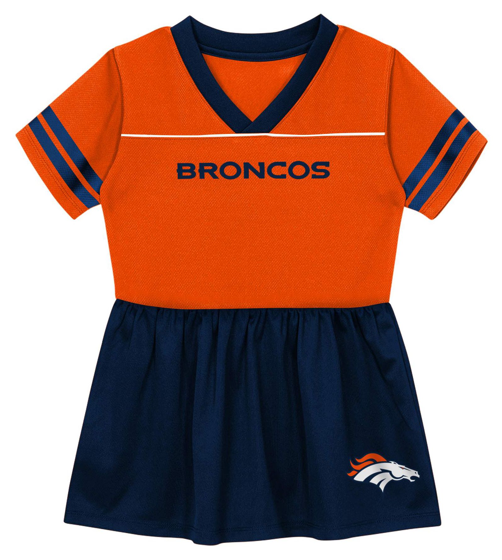 NFL Team Apparel Girls' Denver Broncos Orange Stadium Lights Dress