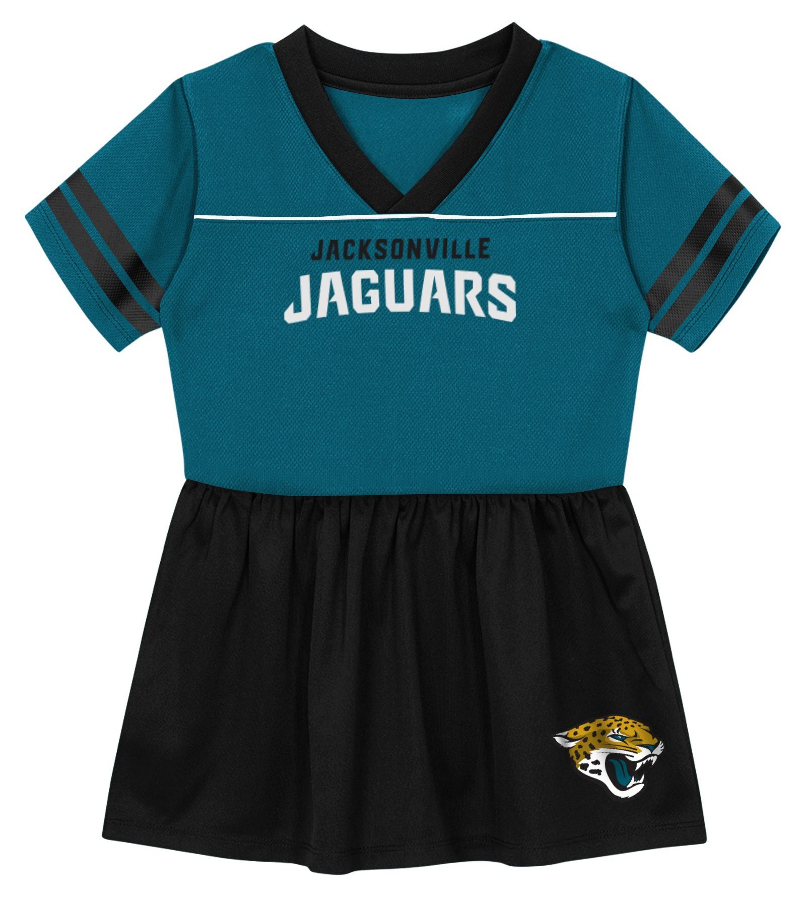 NFL Team Apparel Girls' Jacksonville Jaguars Teal Stadium Lights Dress