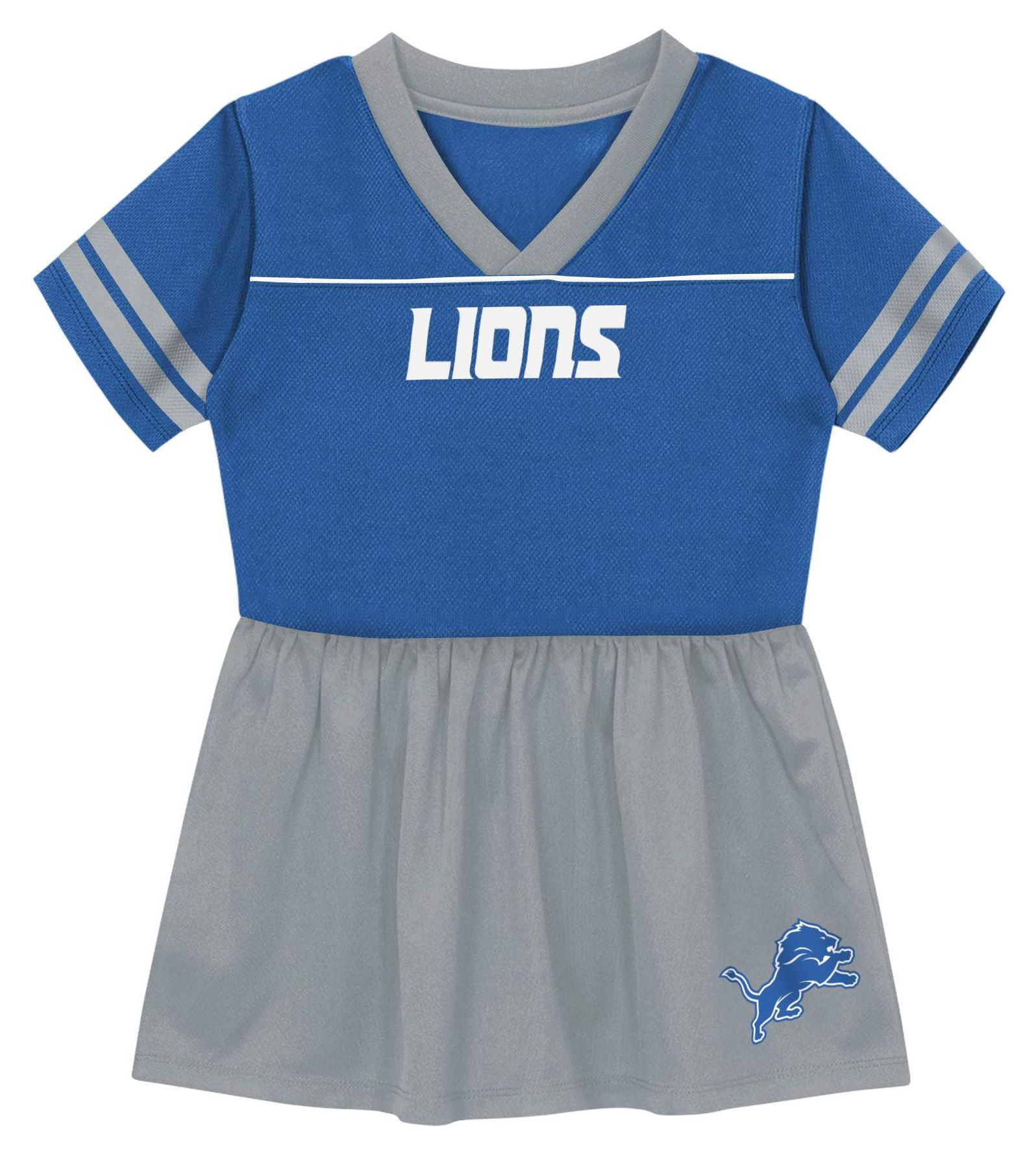 NFL Team Apparel Girls' Detroit Lions Blue Stadium Lights Dress
