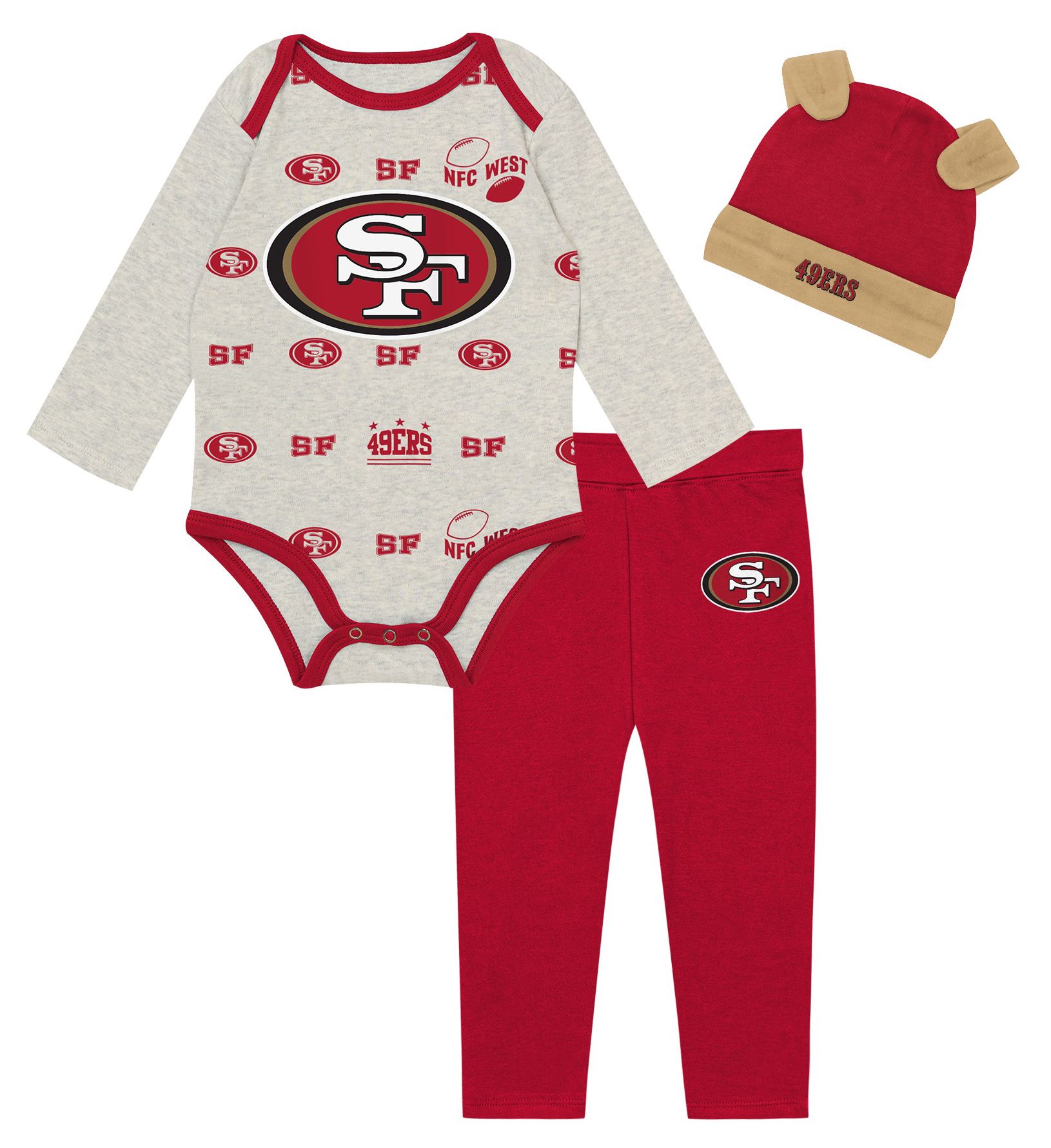 NFL Team Apparel Infant San Francisco 49ers Huddle 3-Piece Set
