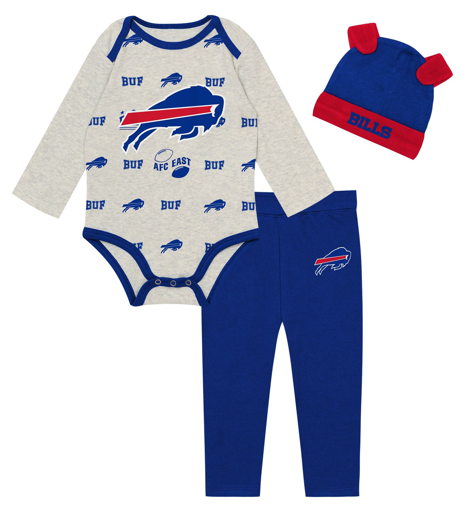NFL Team Apparel Infant Buffalo Bills Huddle 3-Piece Set