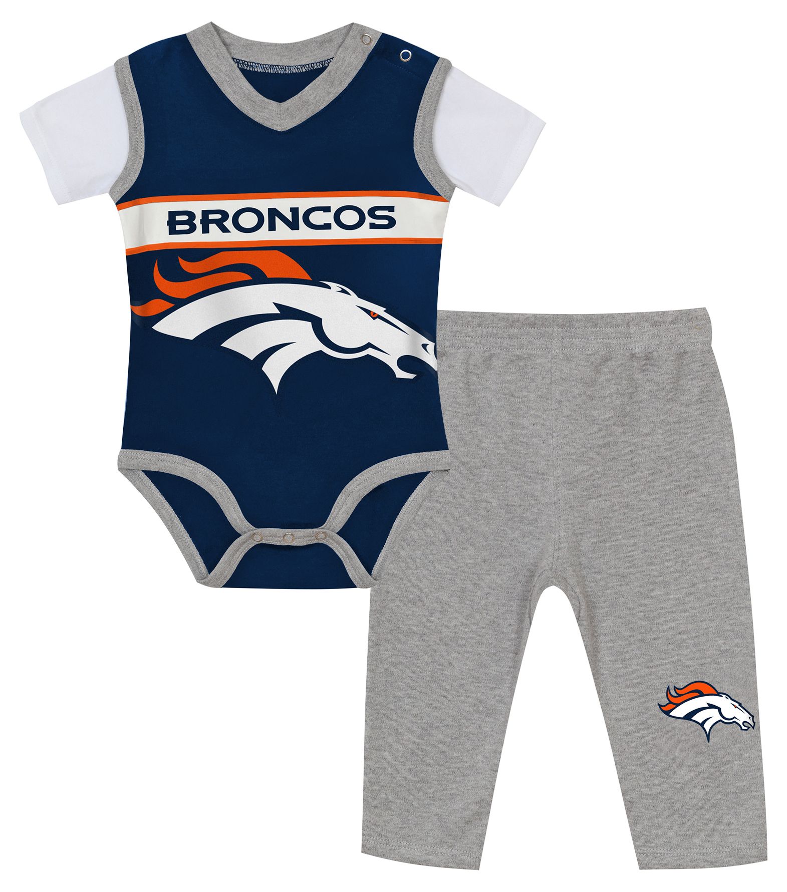 NFL Team Apparel Infant Denver Broncos Wide Out 2-Piece Set