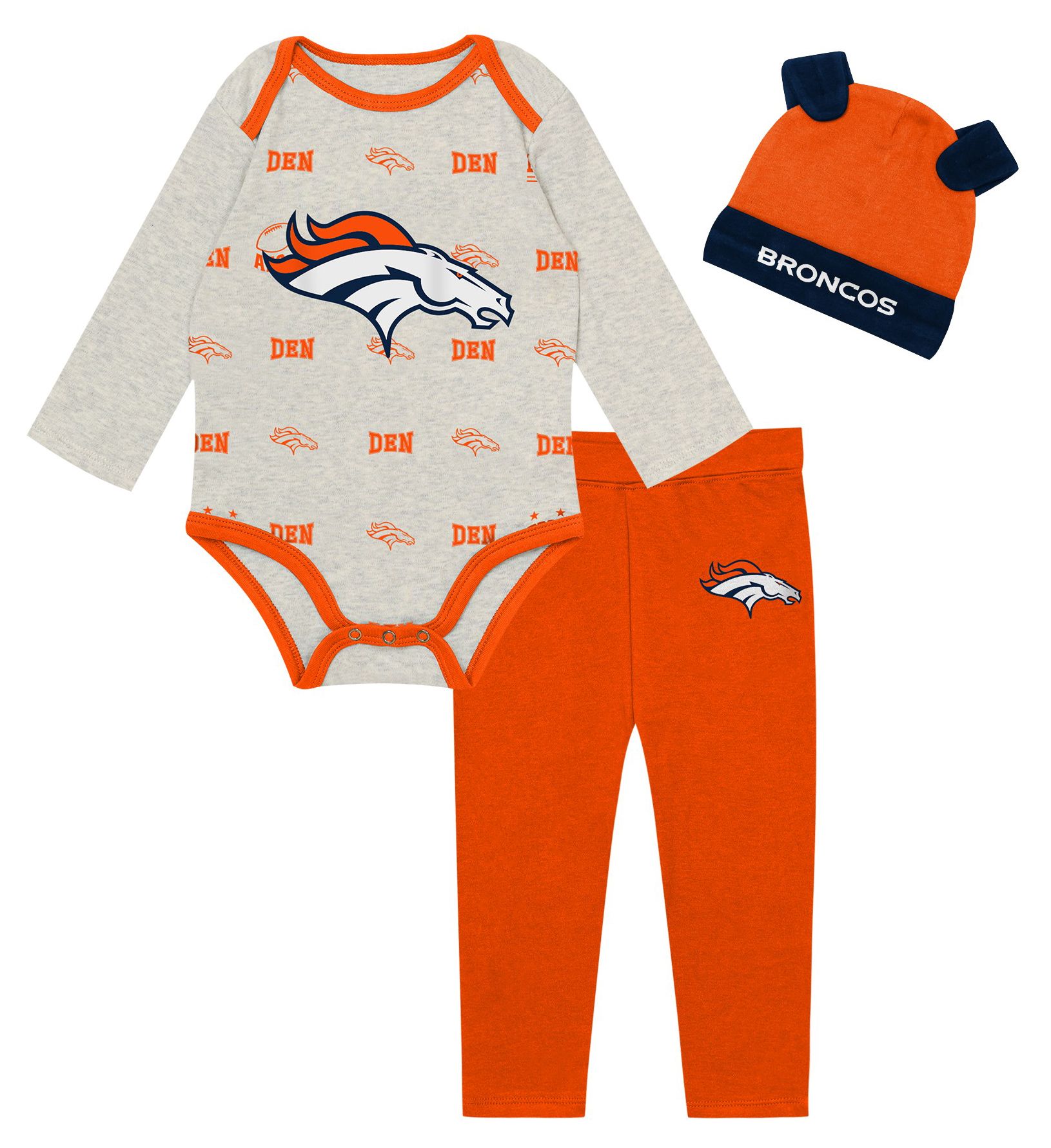 NFL Team Apparel Infant Denver Broncos Huddle 3-Piece Set