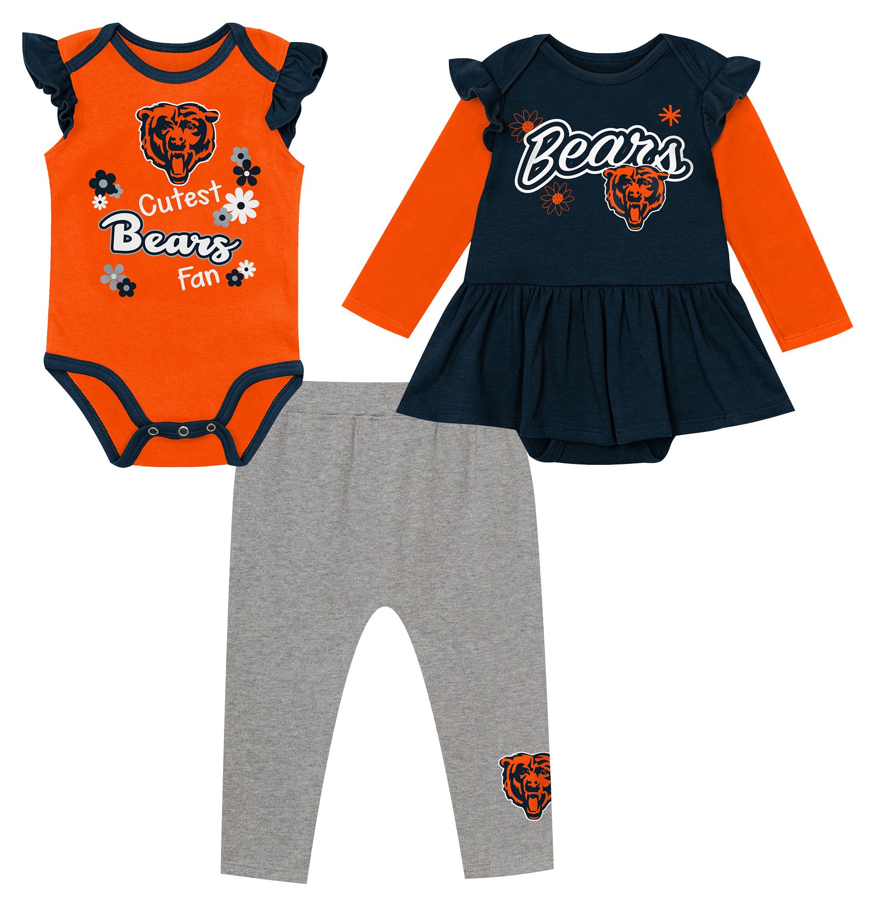 NFL Team Apparel Infant Chicago Bears Cutest Player 3-Piece Set