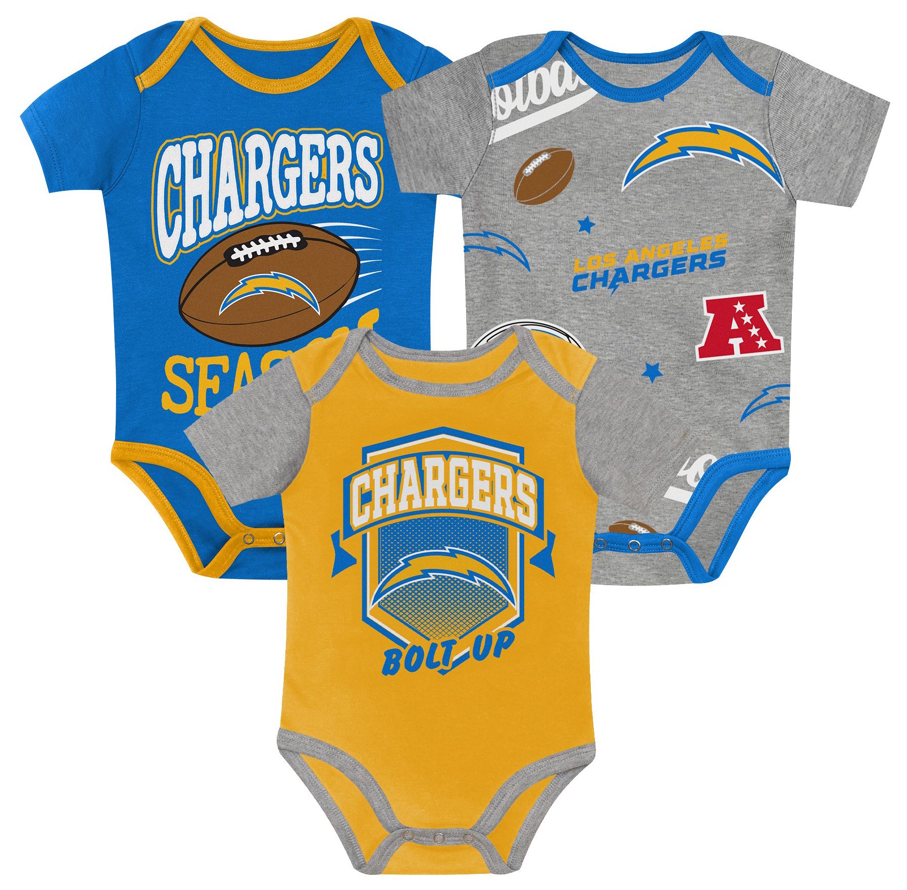 NFL Team Apparel Infant Los Angeles Chargers Blue Creeper