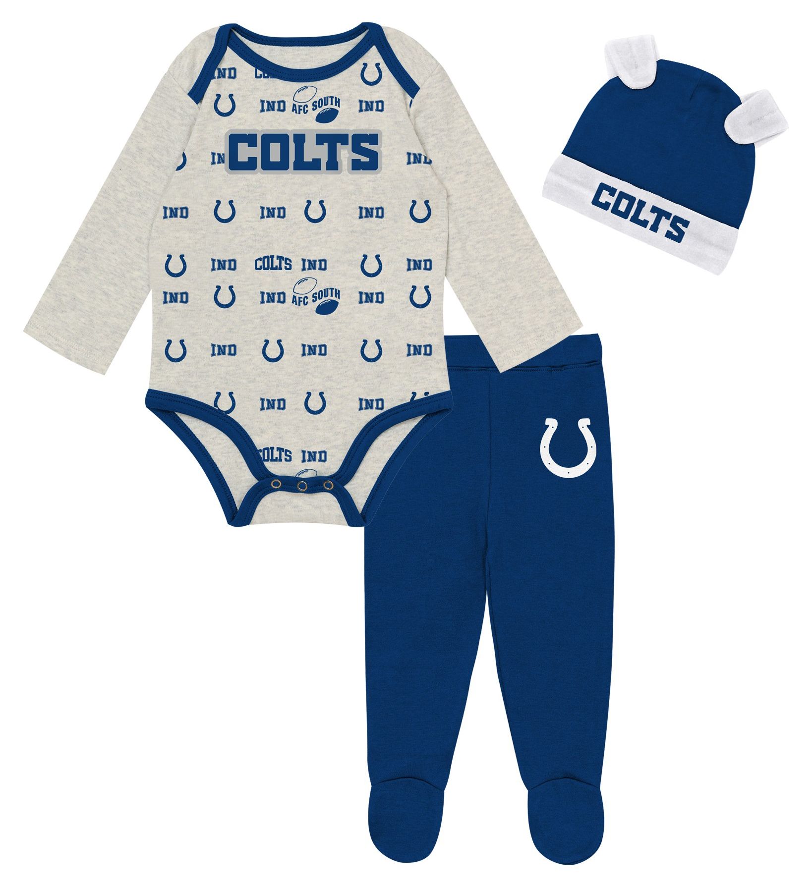 NFL Team Apparel Newborn Indianapolis Colts Huddle 3-Piece Set