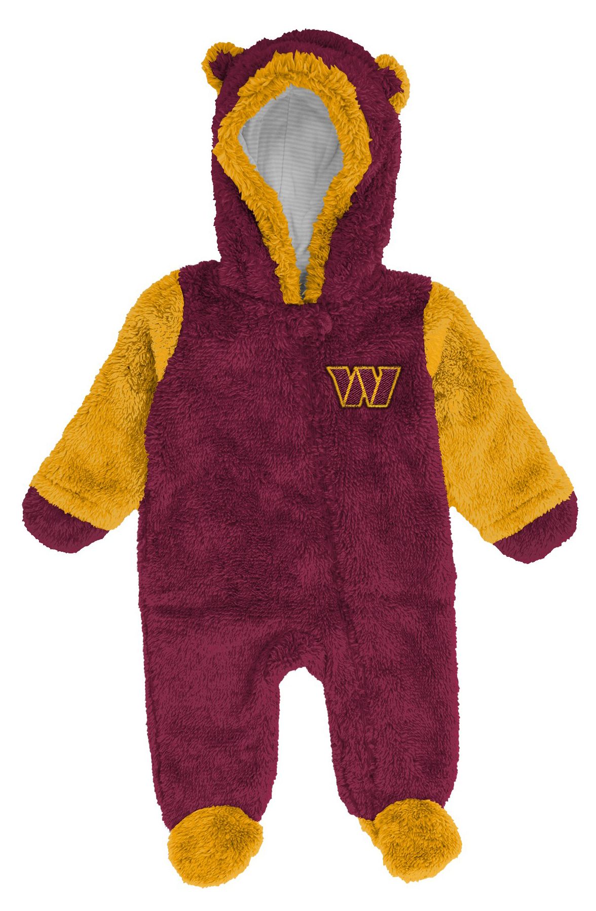 NFL Team Apparel Newborn Washington Commanders Stay Napping Fleece Coverall
