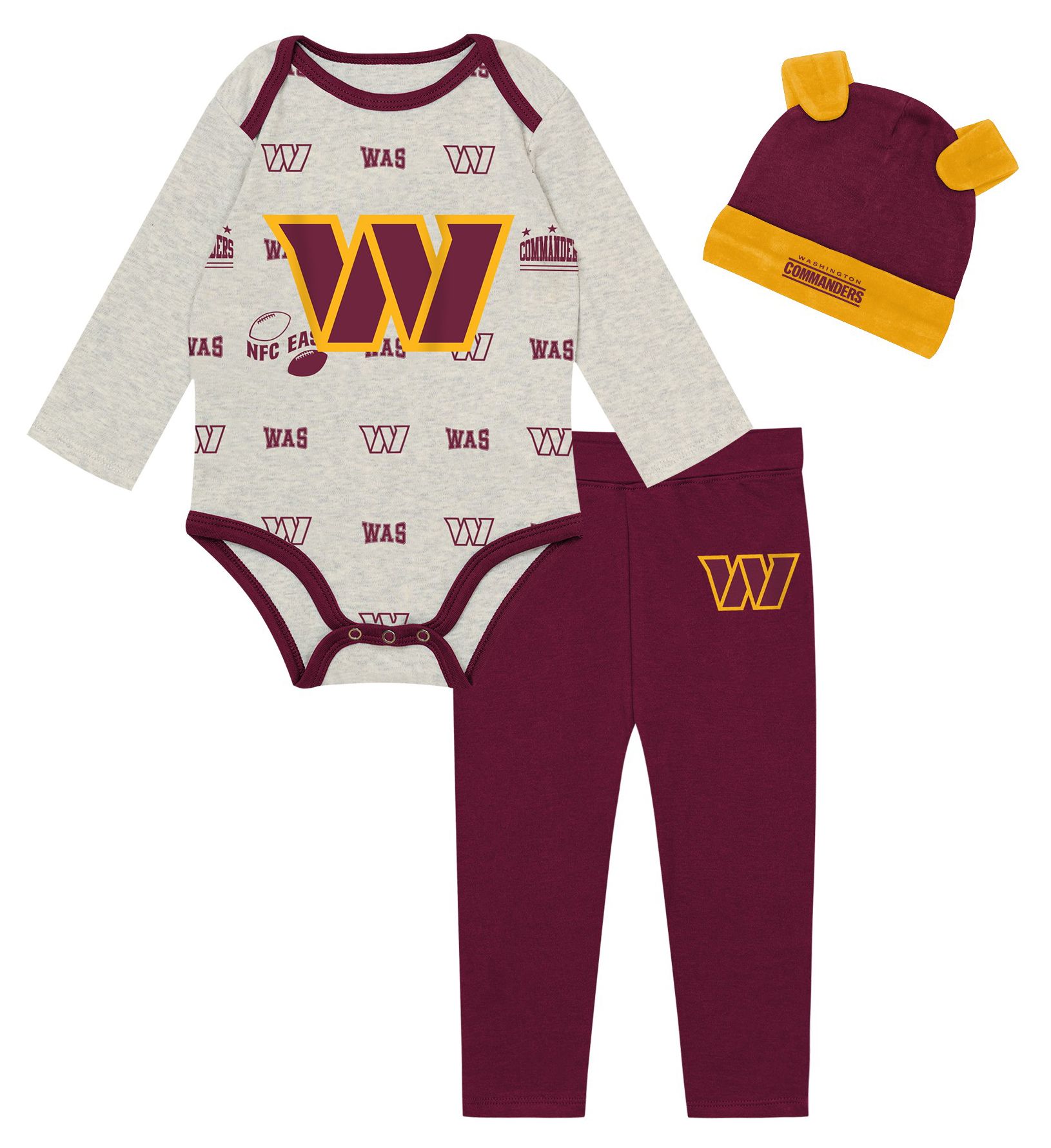 NFL Team Apparel Infant Washington Commanders Huddle 3-Piece Set