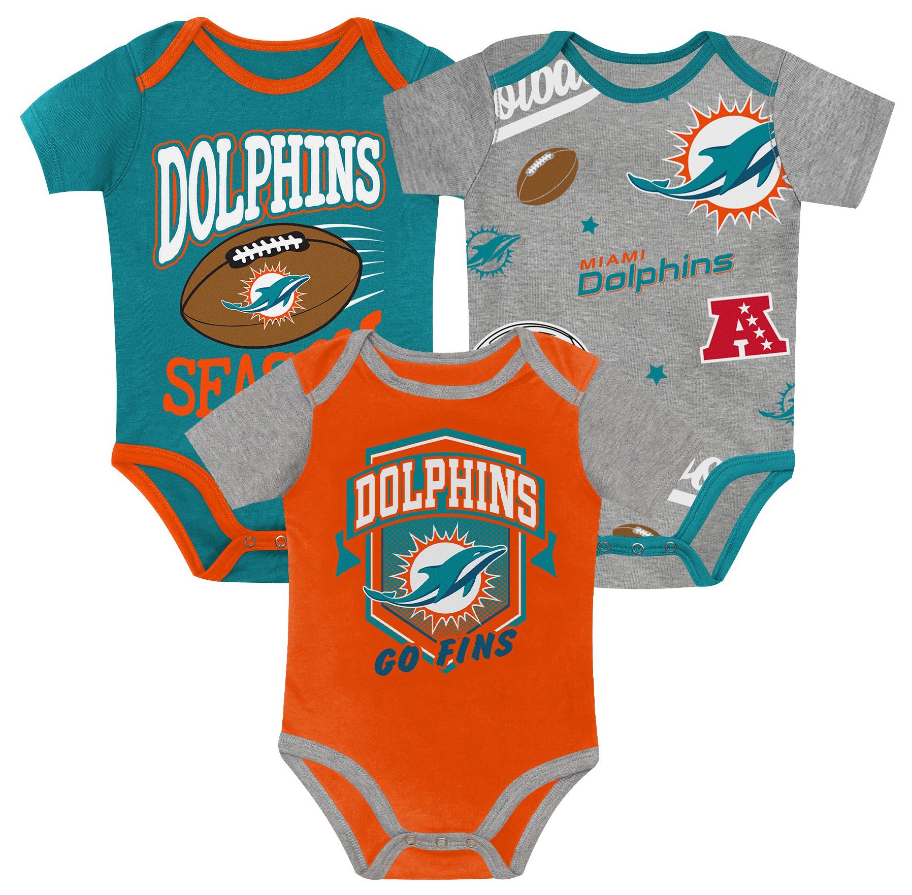 NFL Team Apparel Infant Miami Dolphins Teal Creeper