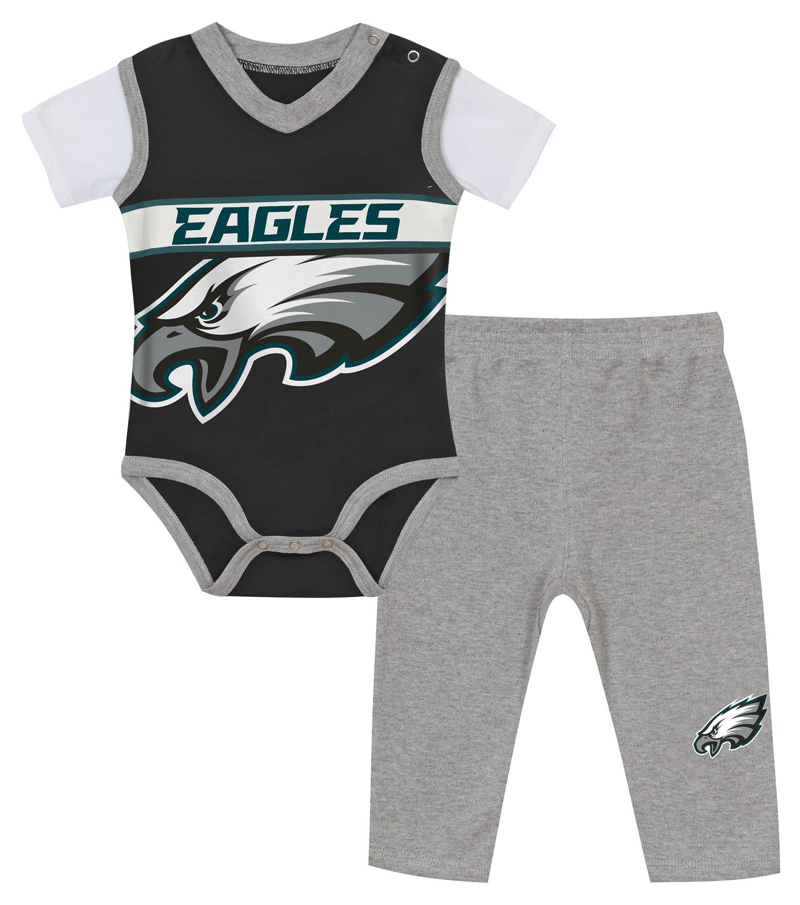 NFL Team Apparel Infant Philadelphia Eagles Wide Out 2-Piece Set