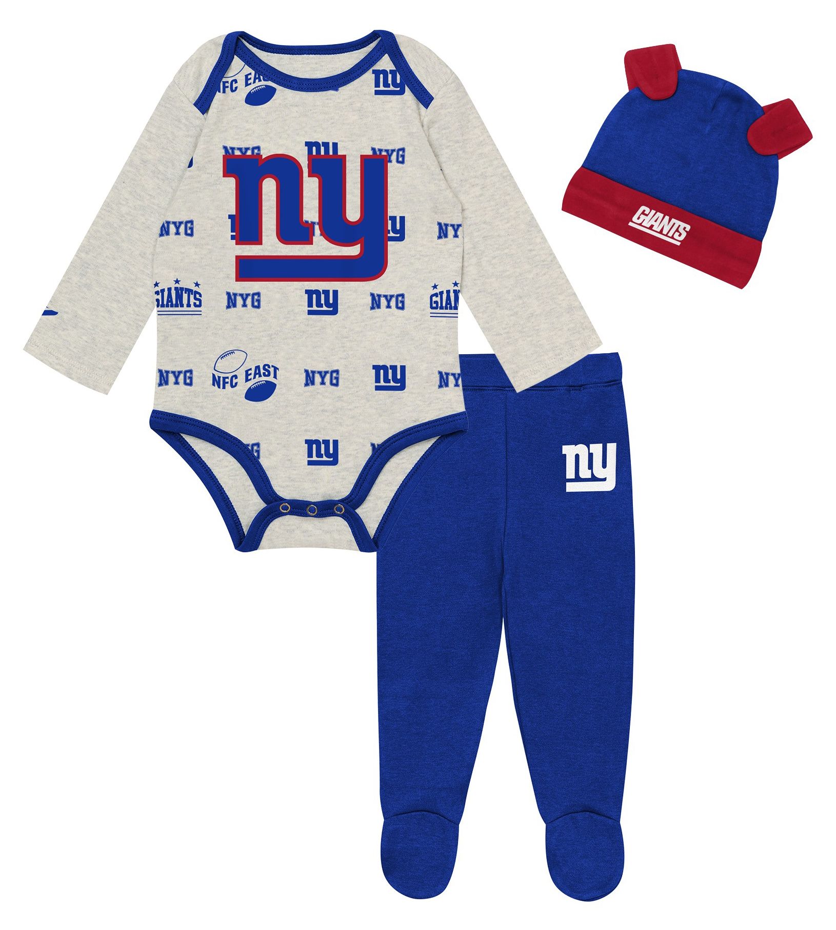 NFL Team Apparel Newborn New York Giants Huddle 3-Piece Set
