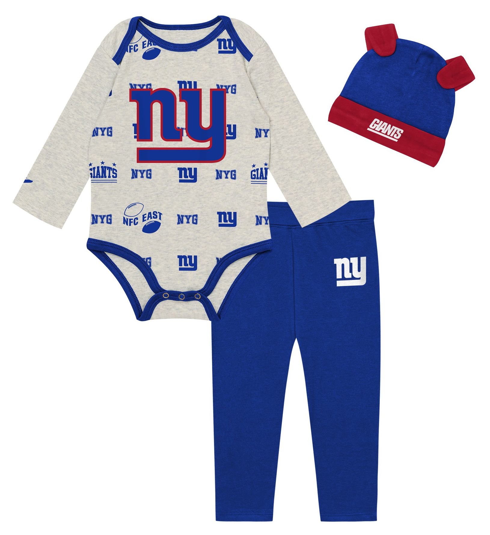 NFL Team Apparel Infant New York Giants Huddle 3-Piece Set