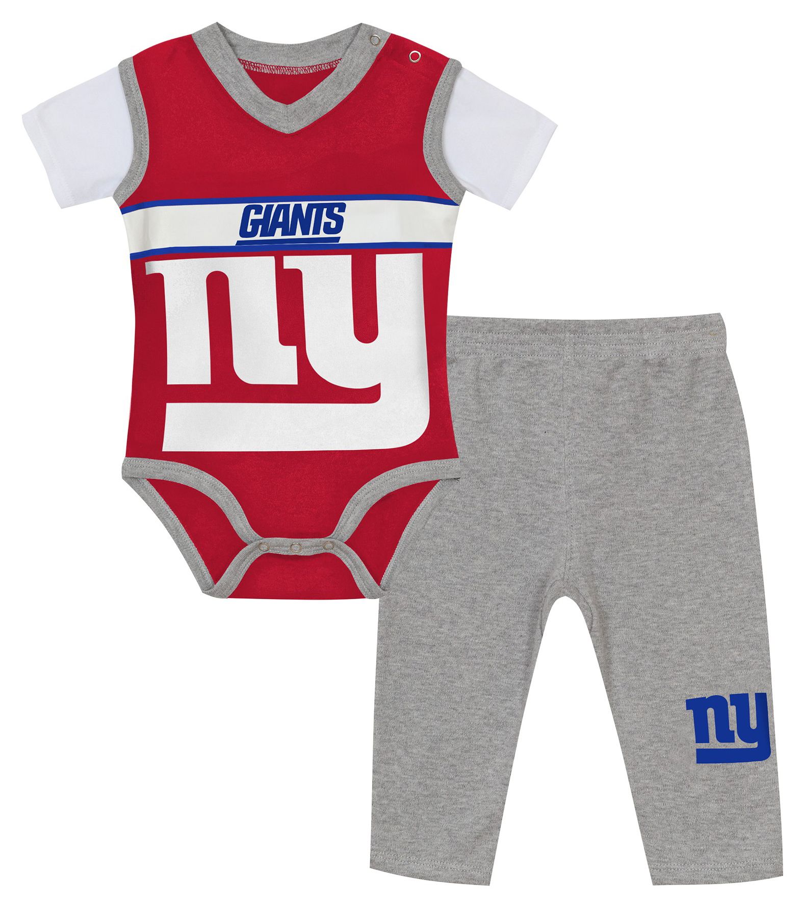 NFL Team Apparel Infant New York Giants Wide Out 2-Piece Set