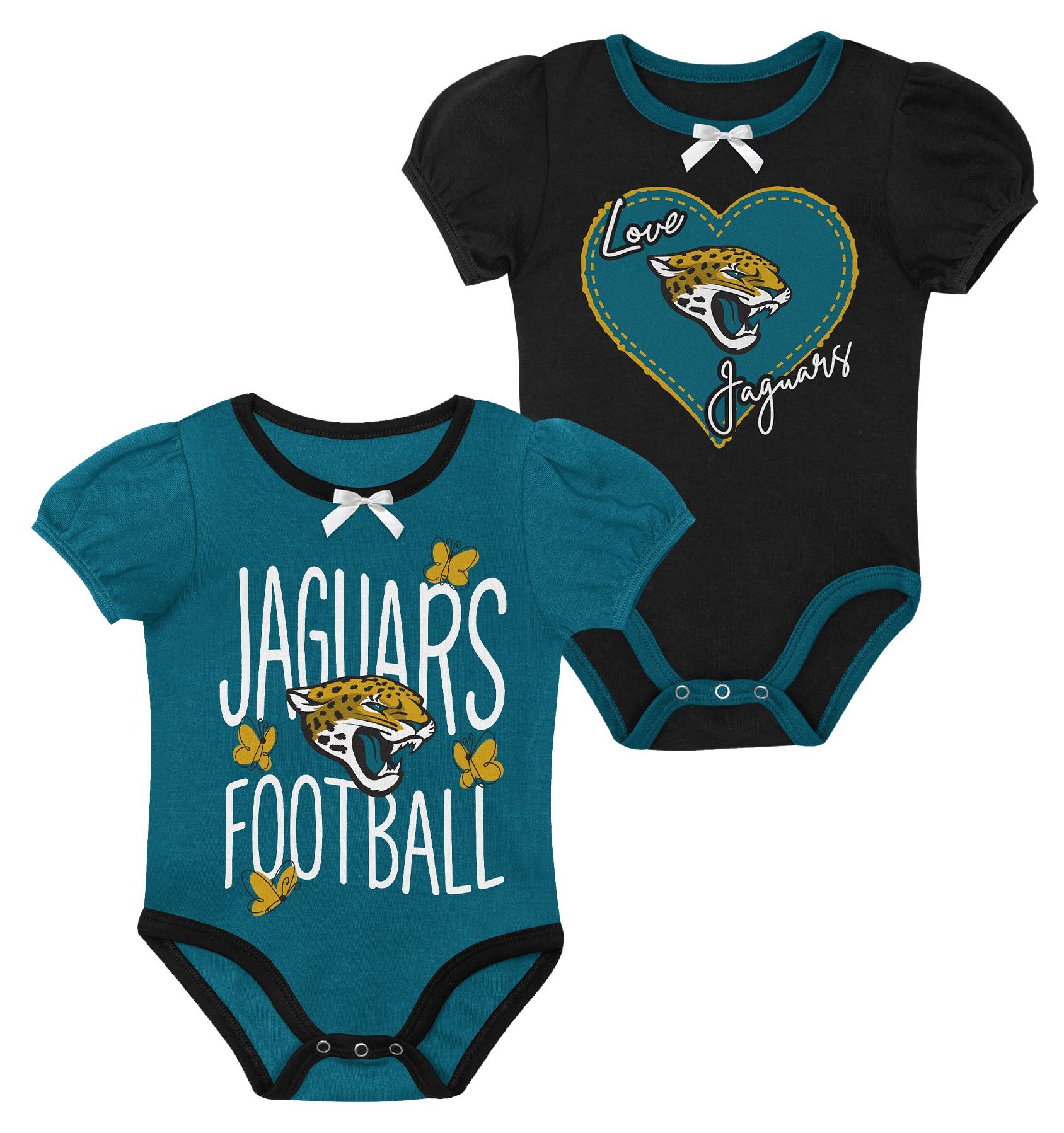 NFL Team Apparel Newborn Jacksonville Jaguars Star Power Ruffle 2-Piece Creeper