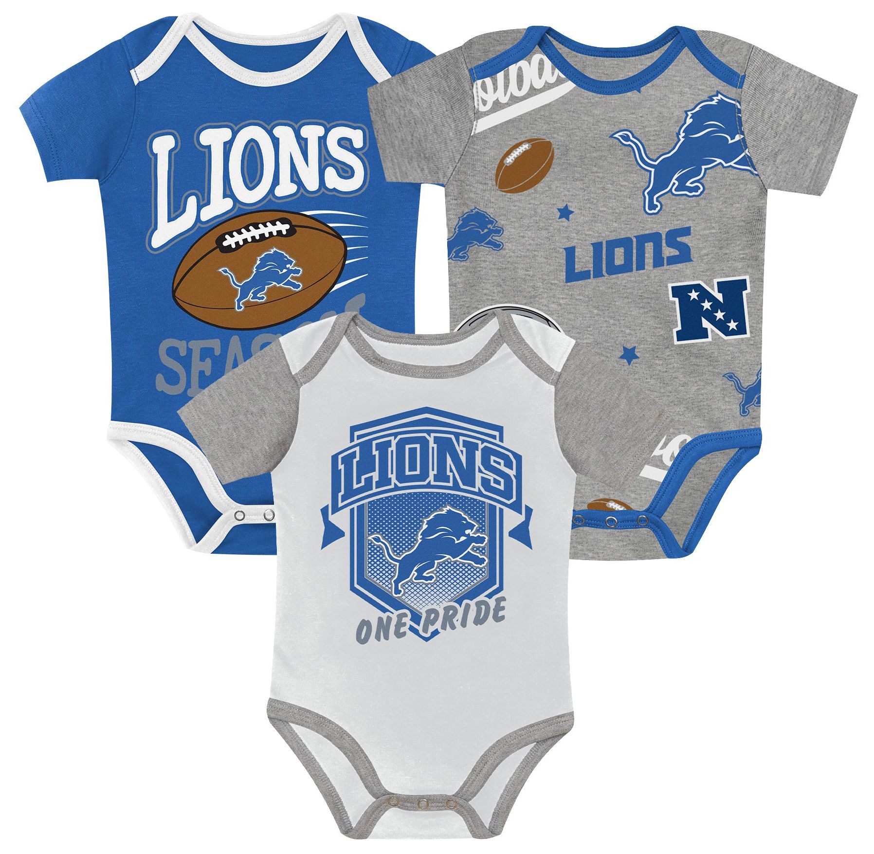 NFL Team Apparel Infant Detroit Lions Blue Creeper