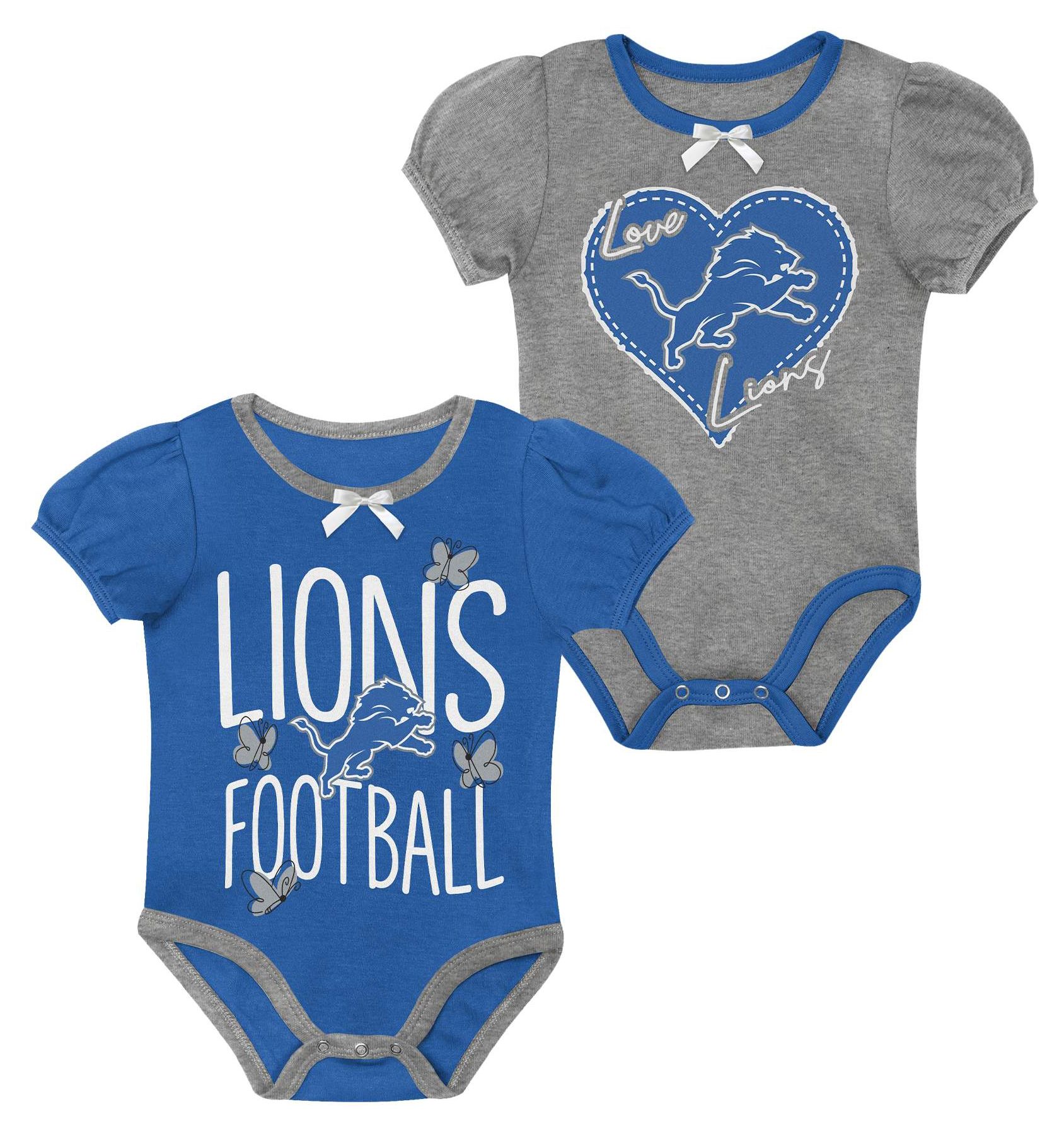 NFL Team Apparel Infant Detroit Lions Blue 2 Piece Creeper