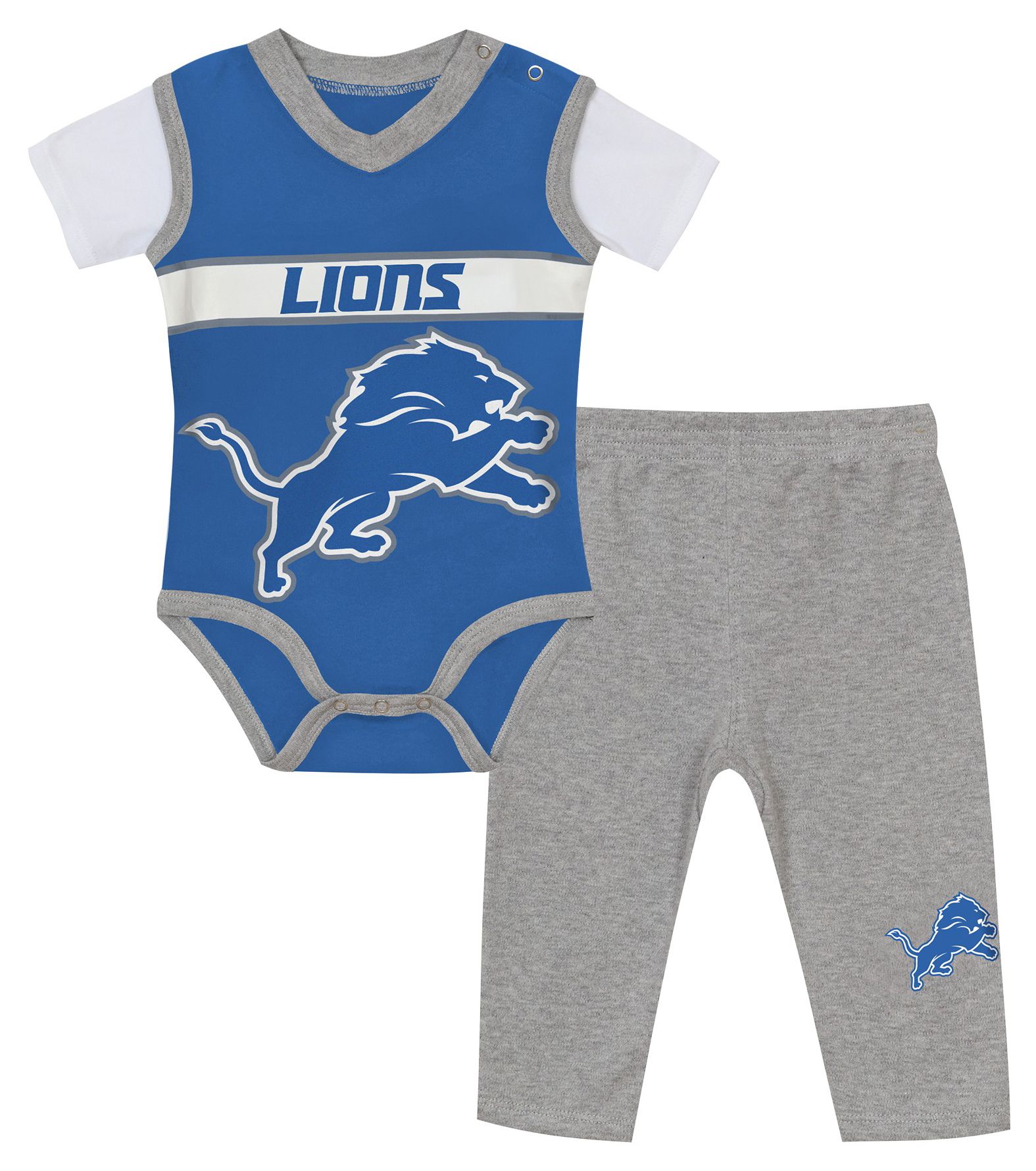 NFL Team Apparel Infant Detroit Lions Wide Out 2-Piece Set