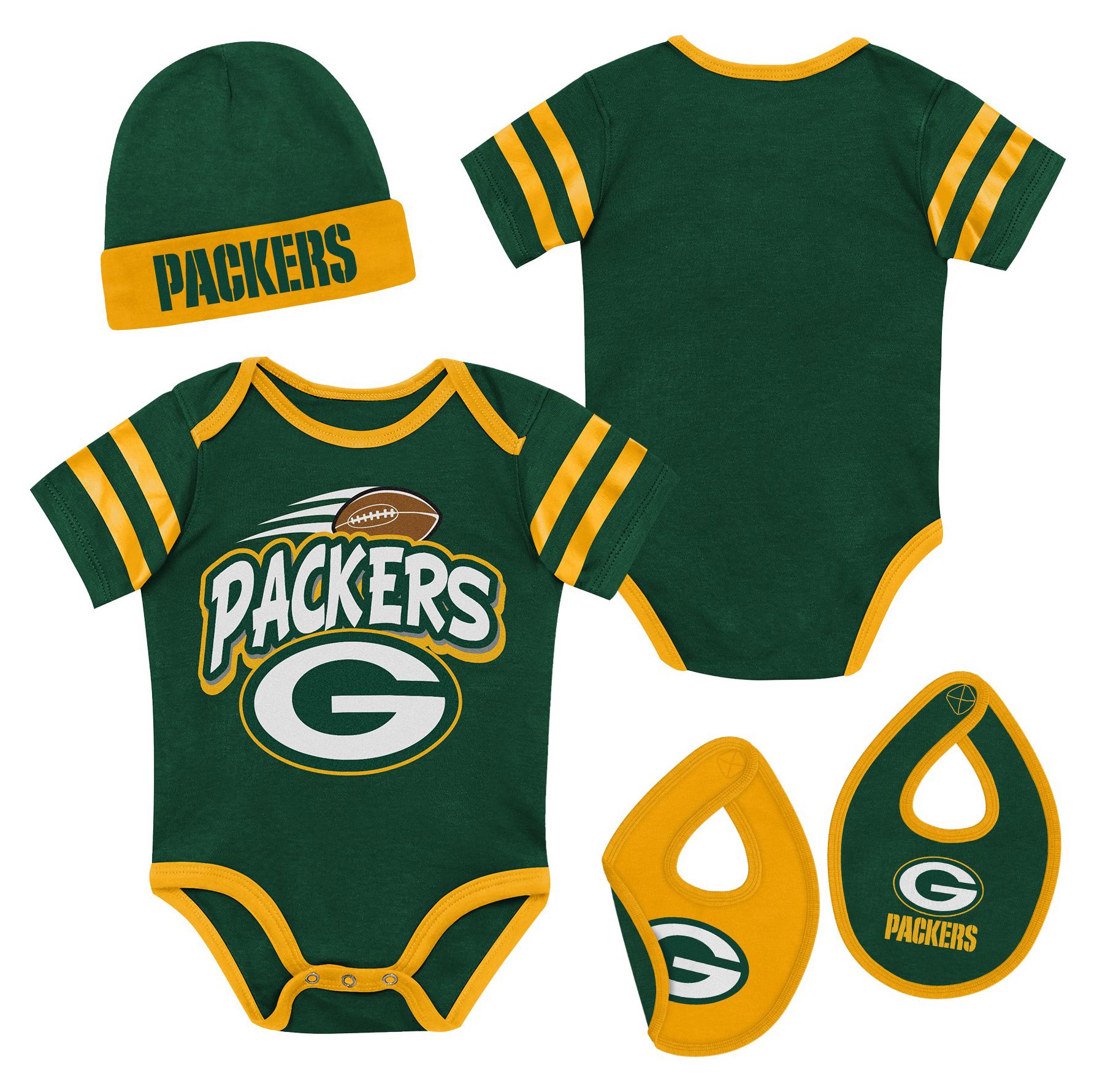 NFL Team Apparel Newborn Green Bay Packers Prodigy 3-Piece Set