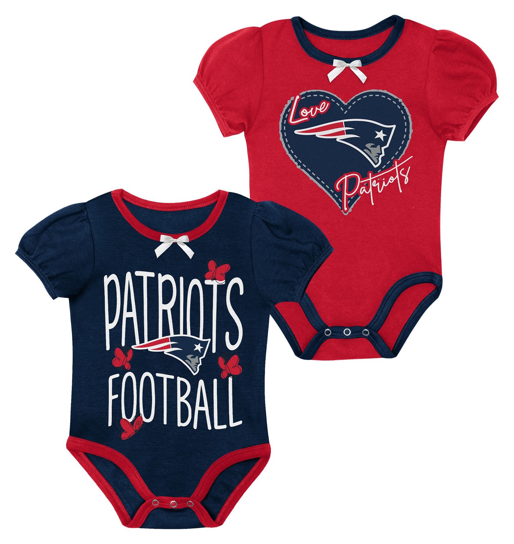 NFL Team Apparel Newborn New England Patriots Star Power Ruffle 2-Piece Creeper
