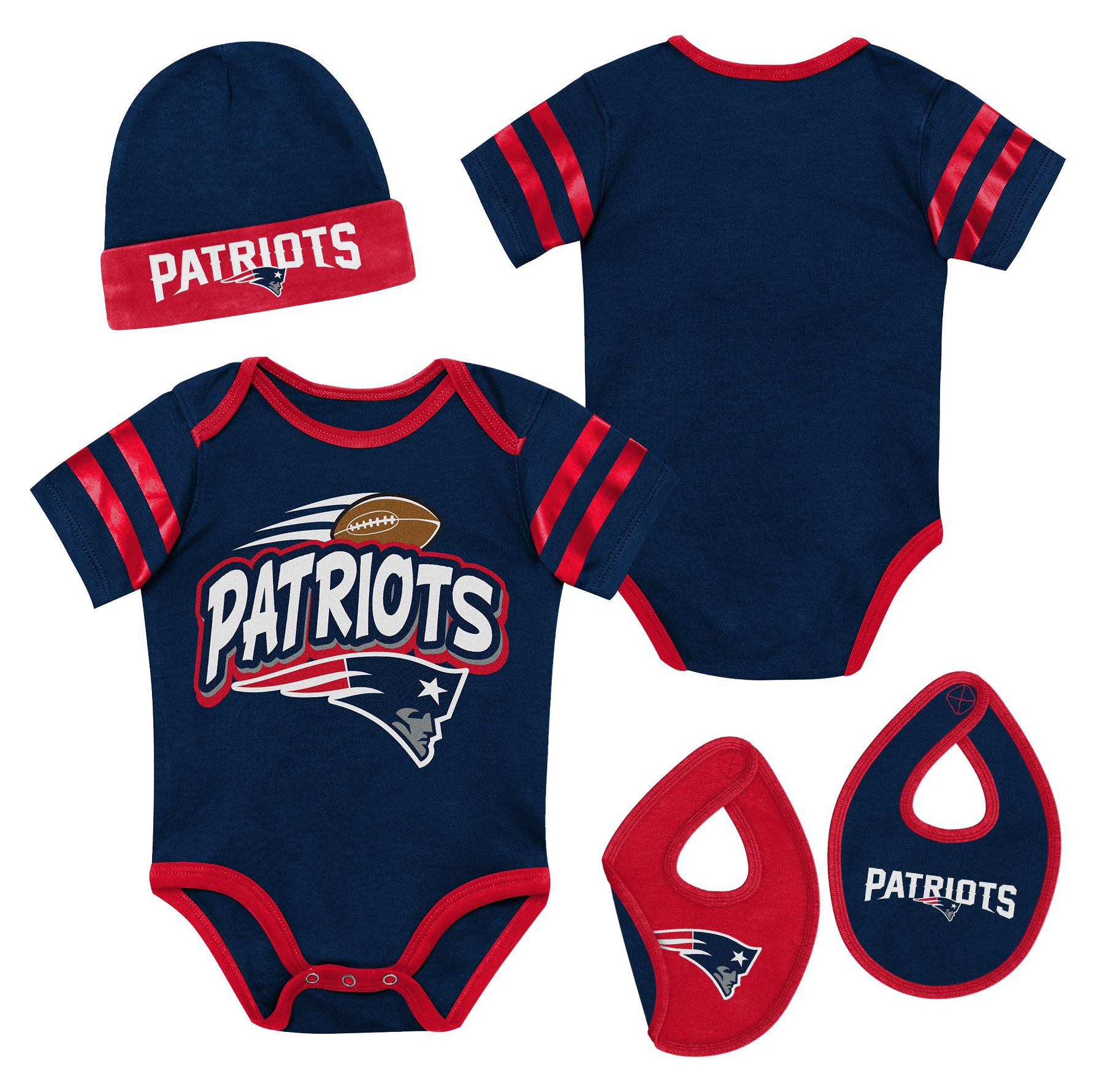 NFL Team Apparel Newborn New England Patriots Prodigy 3-Piece Set