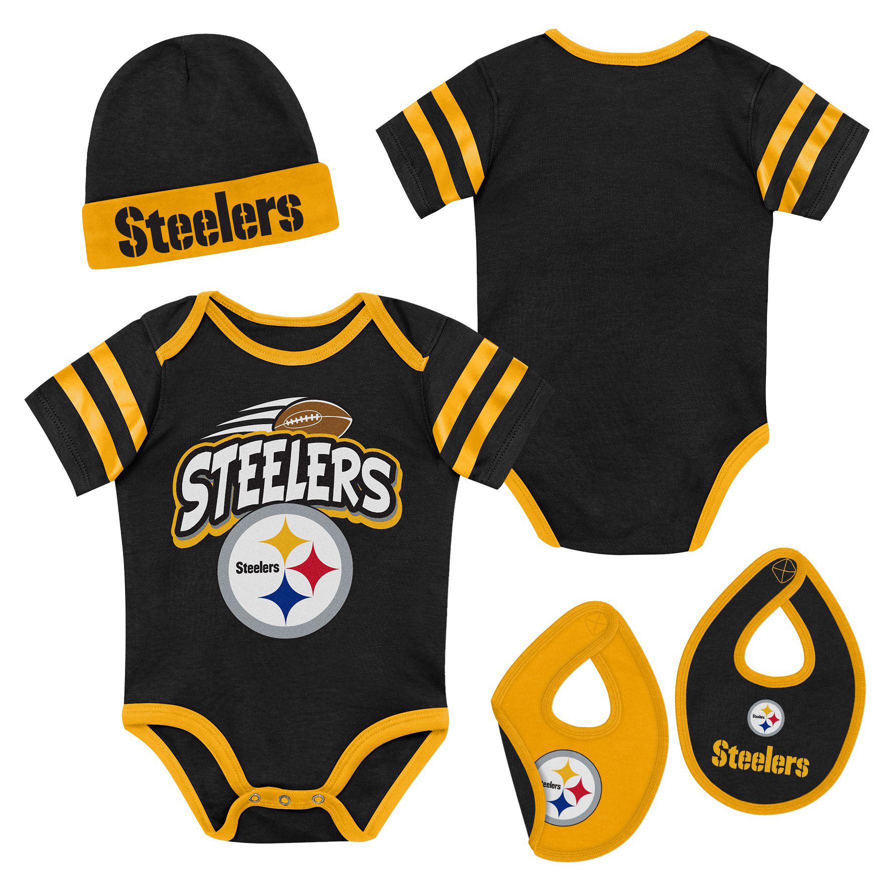 NFL Team Apparel Newborn Pittsburgh Steelers Prodigy 3-Piece Set